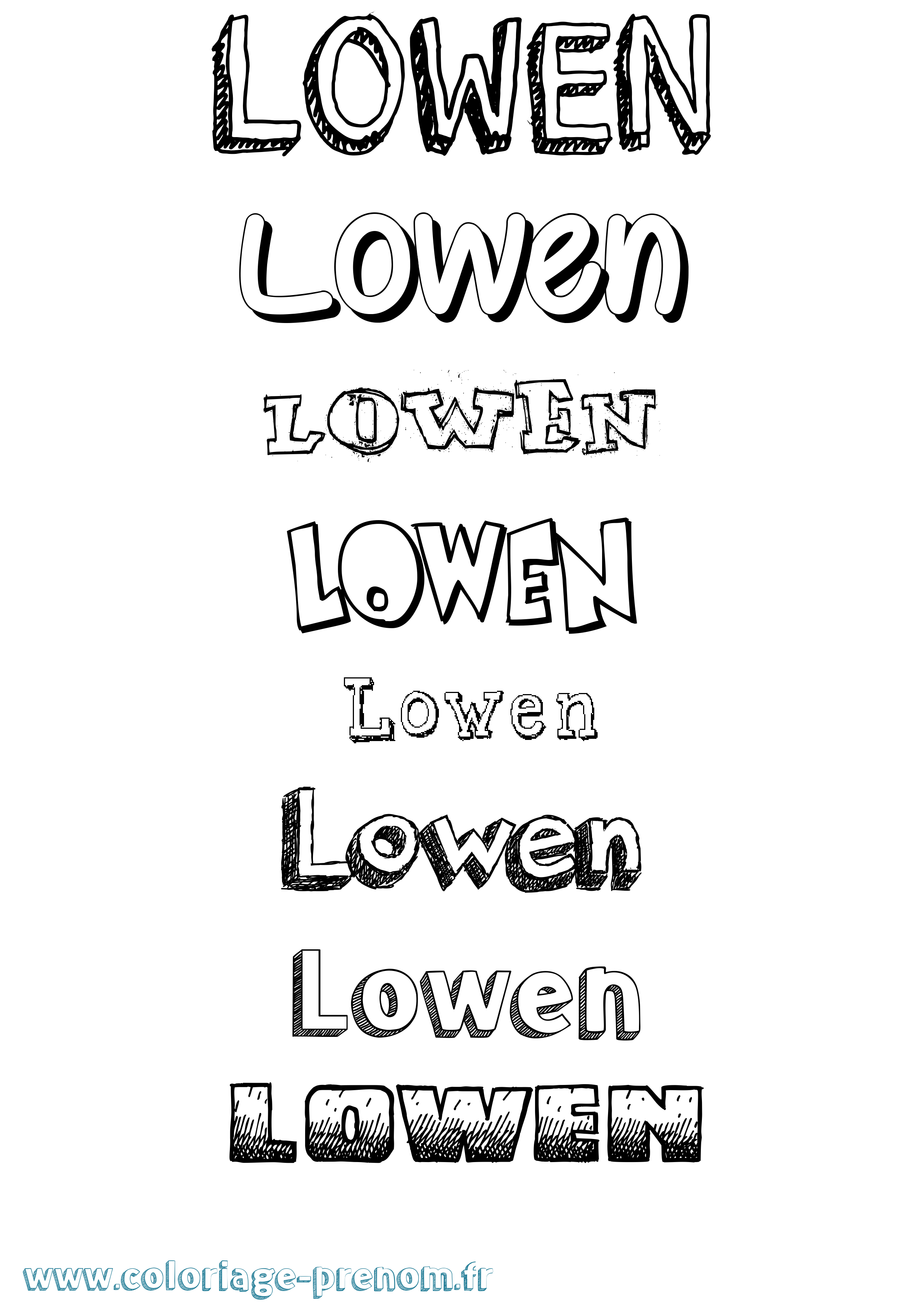 Coloriage Lowen Dessiné Coloriage prénom Lowen Dessiné