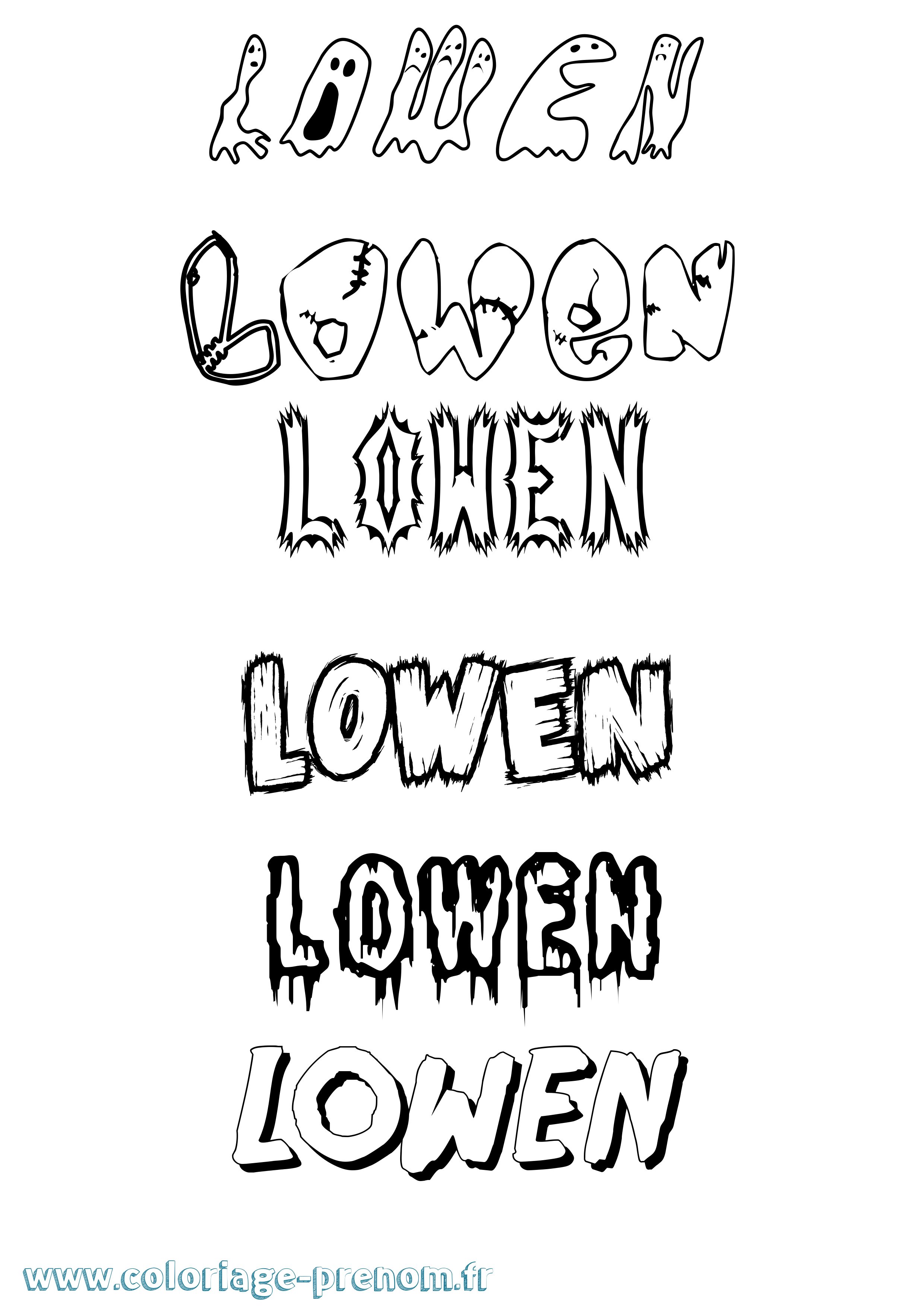 Coloriage Lowen Frisson Coloriage prénom Lowen Frisson
