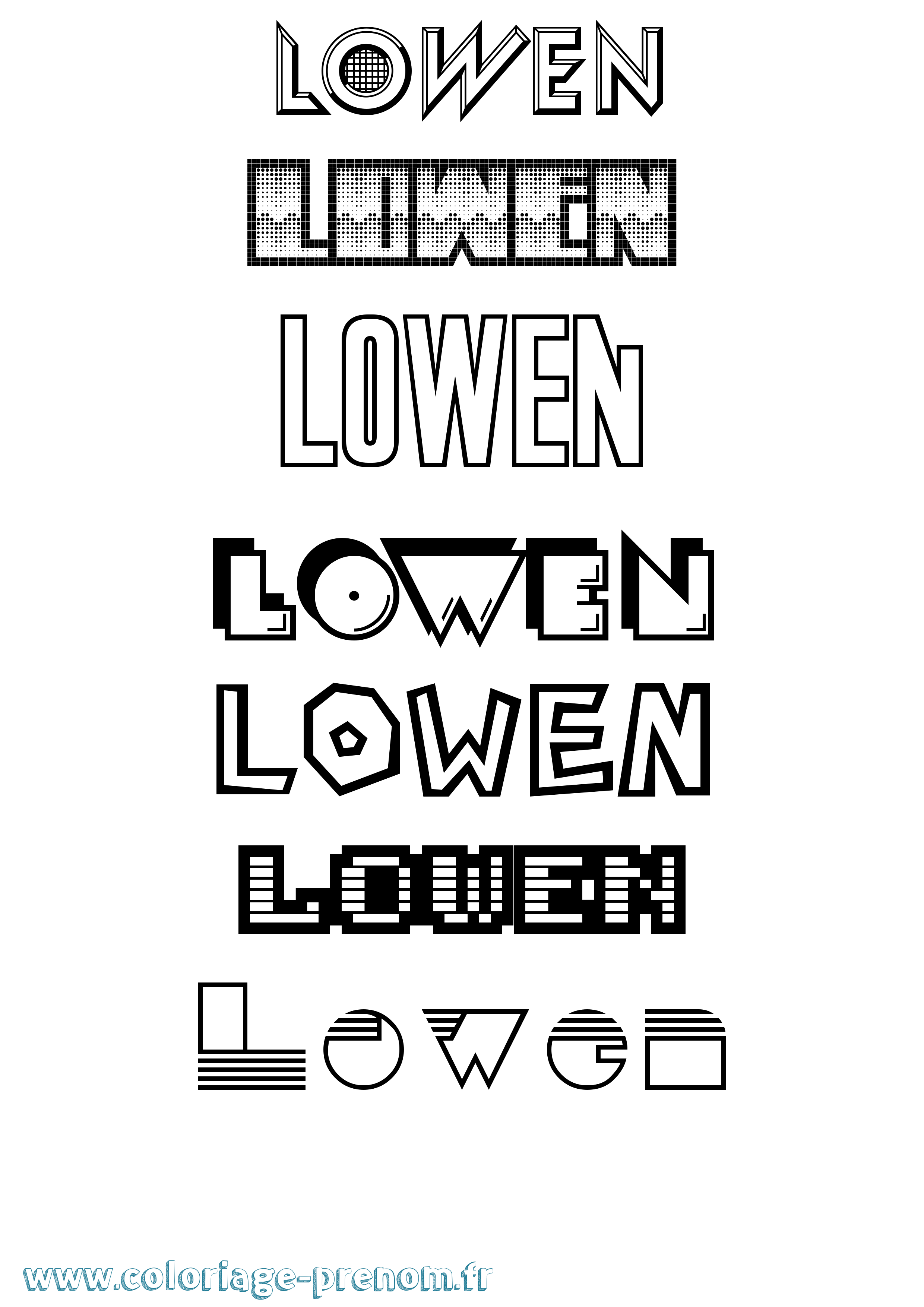 Coloriage Lowen Jeux Vidéos Coloriage prénom Lowen Jeux Vidéos