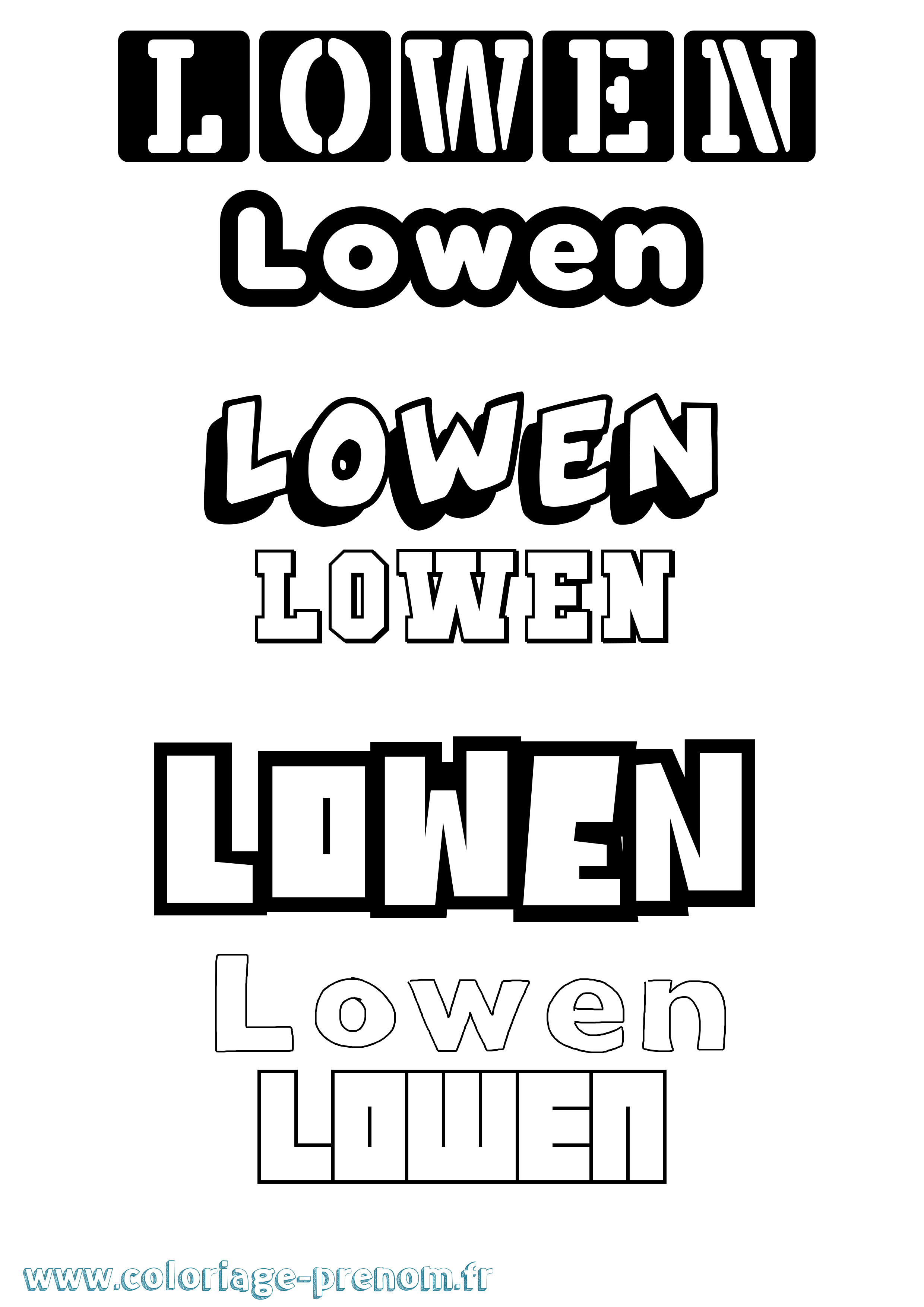 Coloriage Lowen Simple Coloriage prénom Lowen Simple