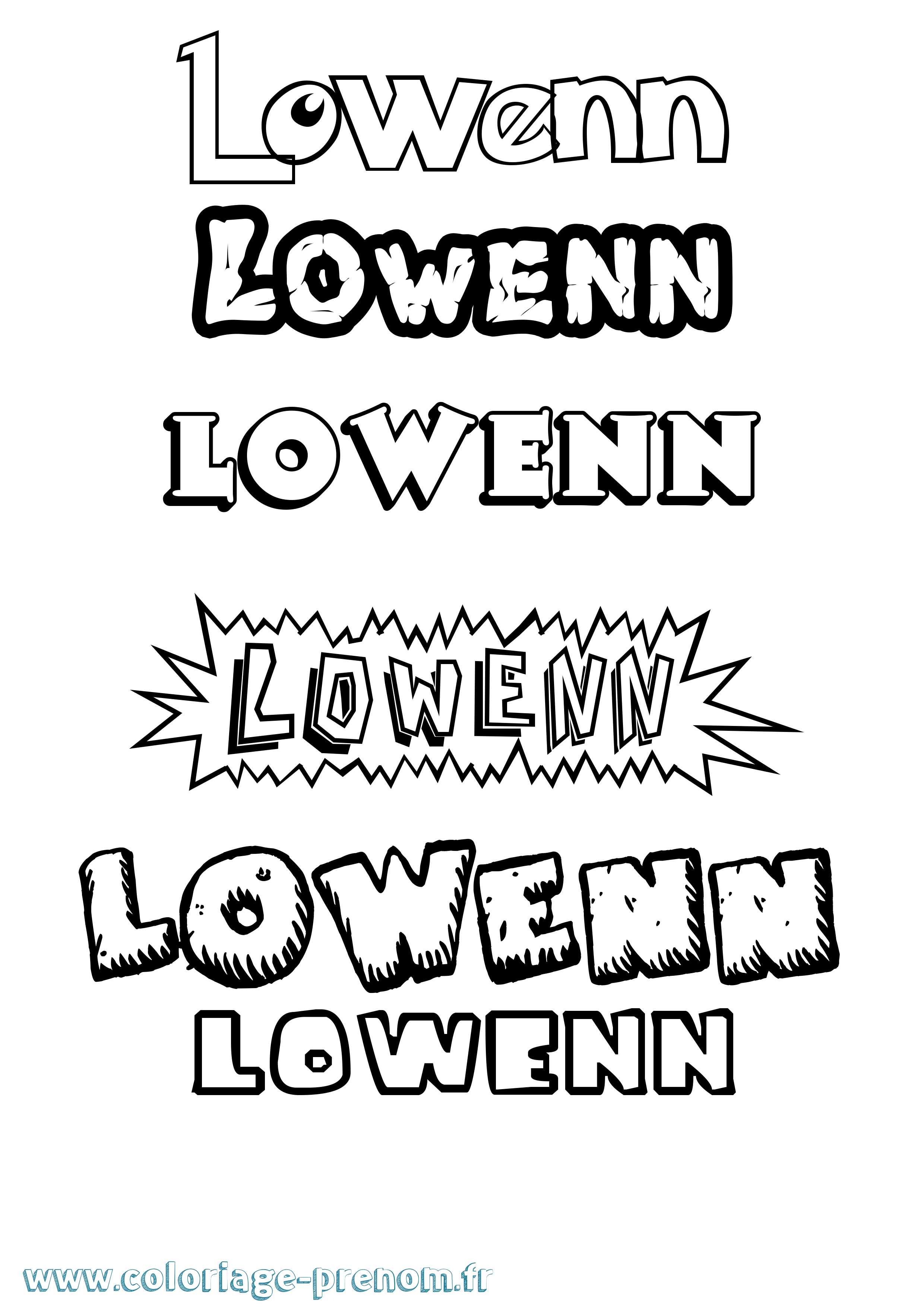 Coloriage Lowenn Dessin Animé Coloriage prénom Lowenn Dessin Animé