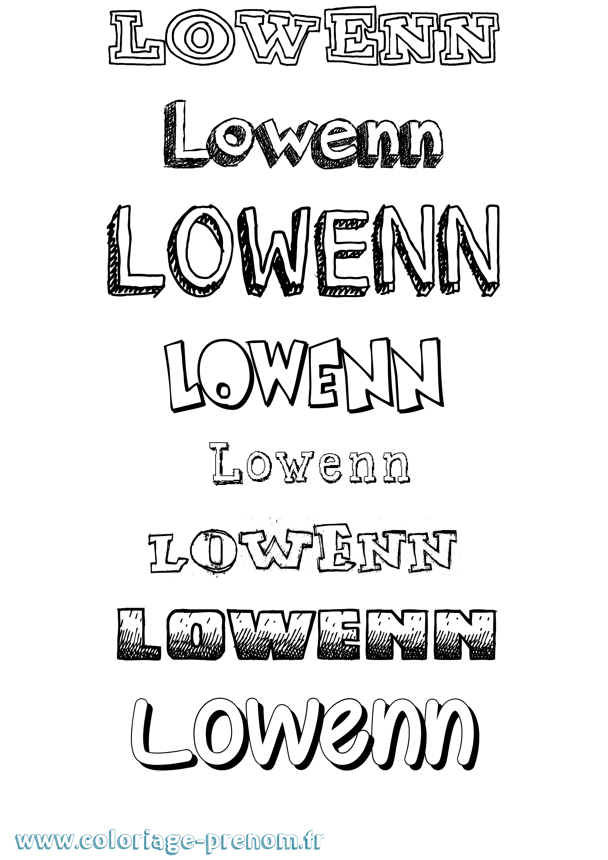 Coloriage Lowenn Dessiné Coloriage prénom Lowenn Dessiné