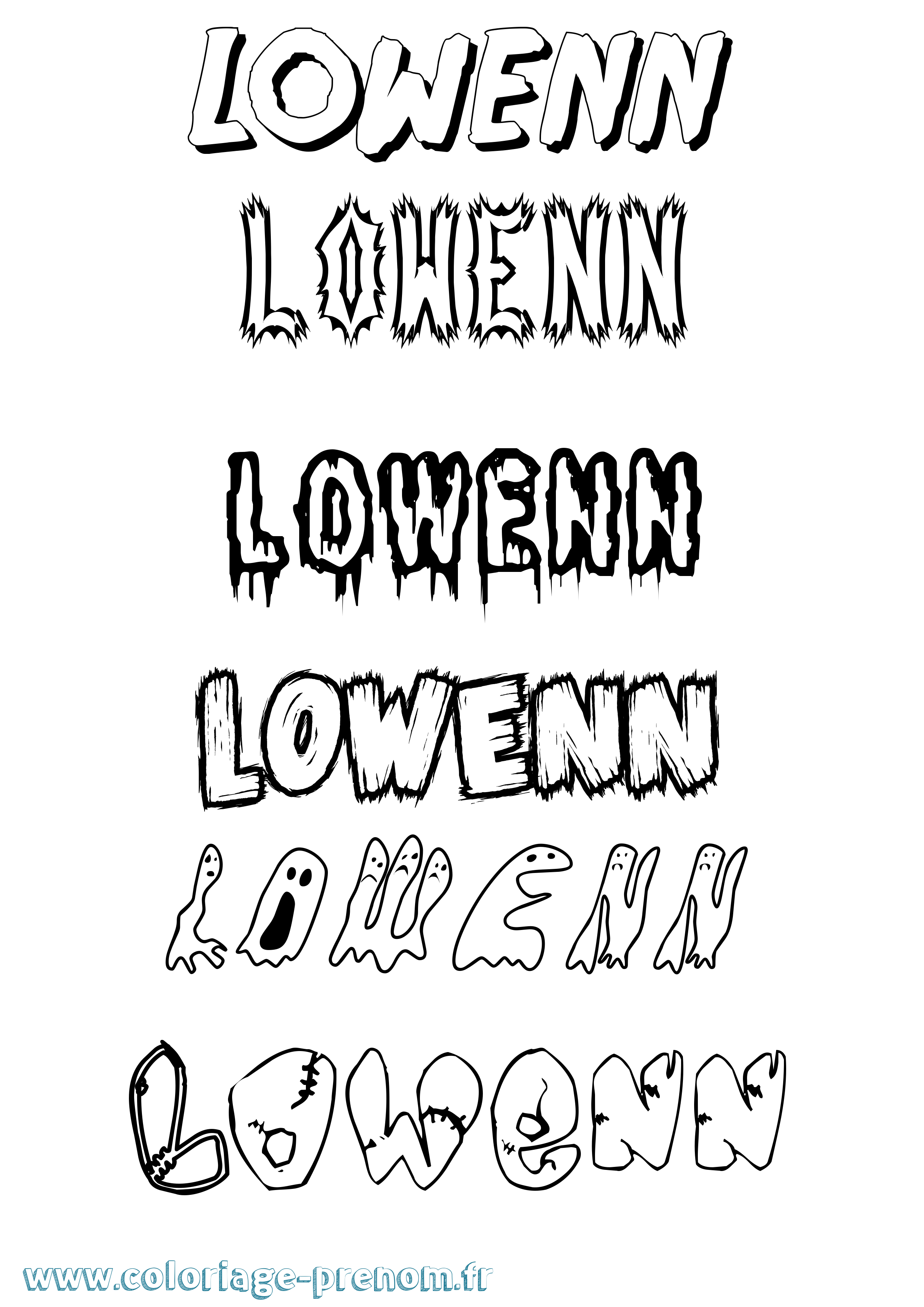 Coloriage Lowenn Frisson Coloriage prénom Lowenn Frisson