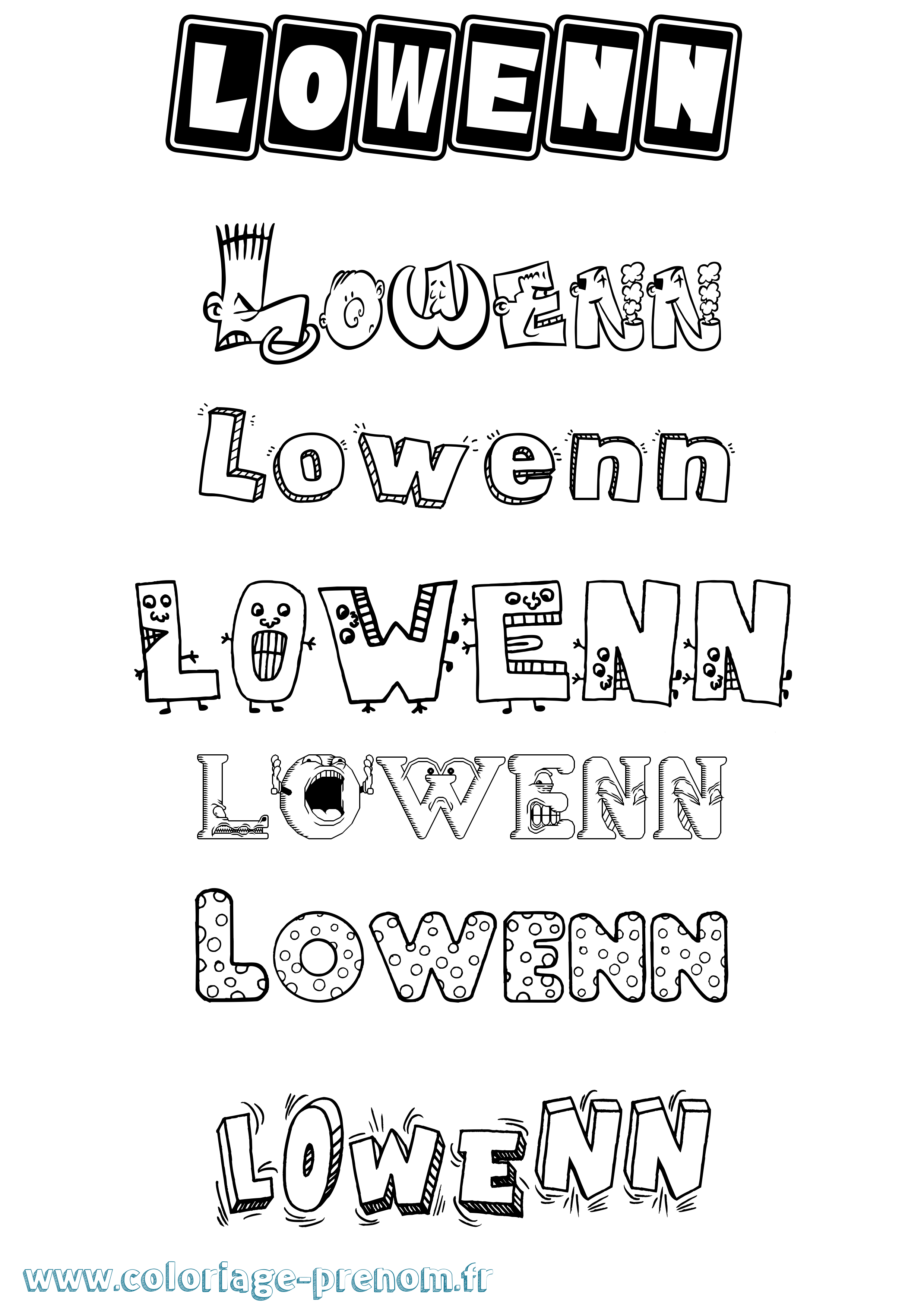 Coloriage Lowenn Fun Coloriage prénom Lowenn Fun