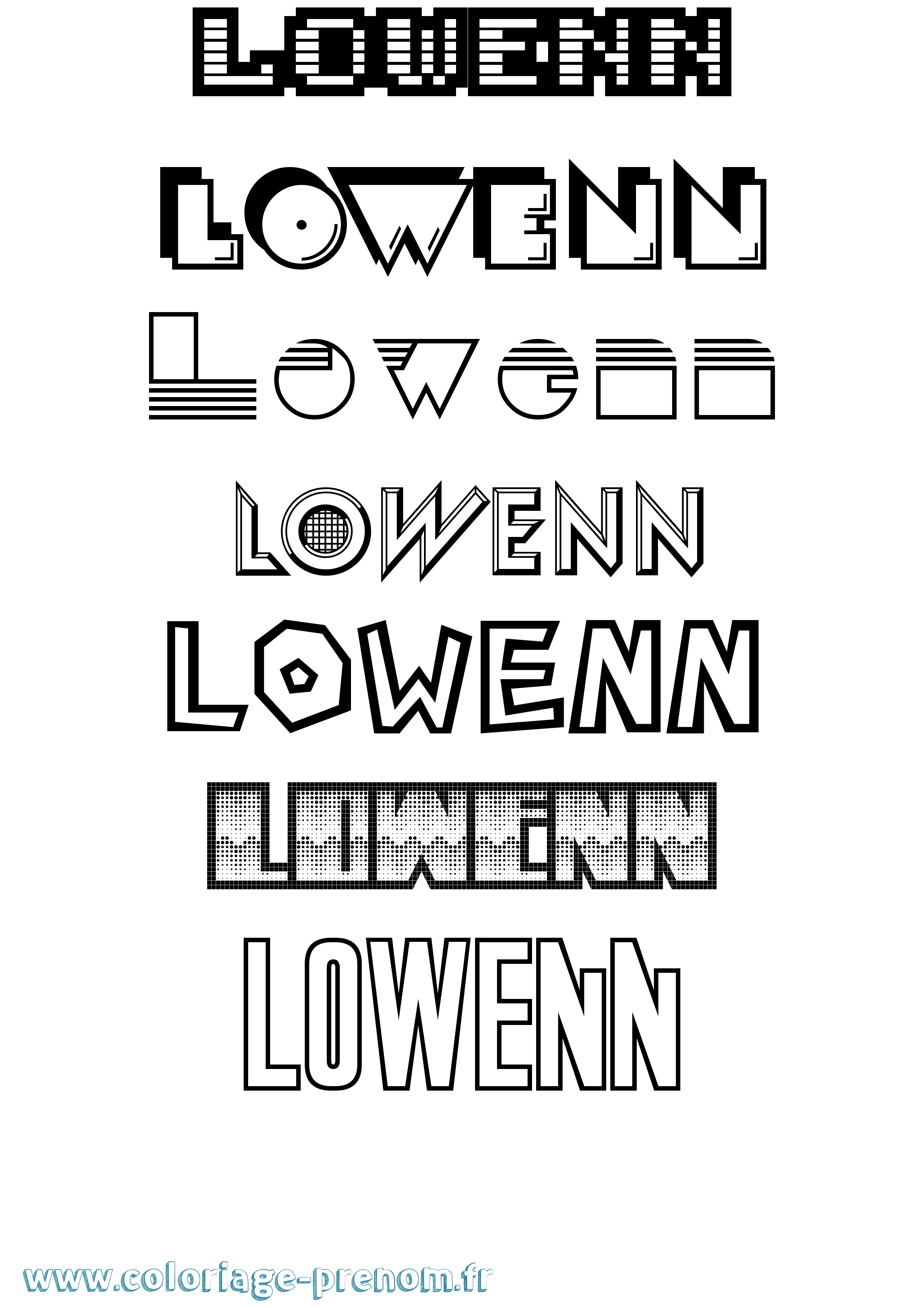 Coloriage Lowenn Jeux Vidéos Coloriage prénom Lowenn Jeux Vidéos