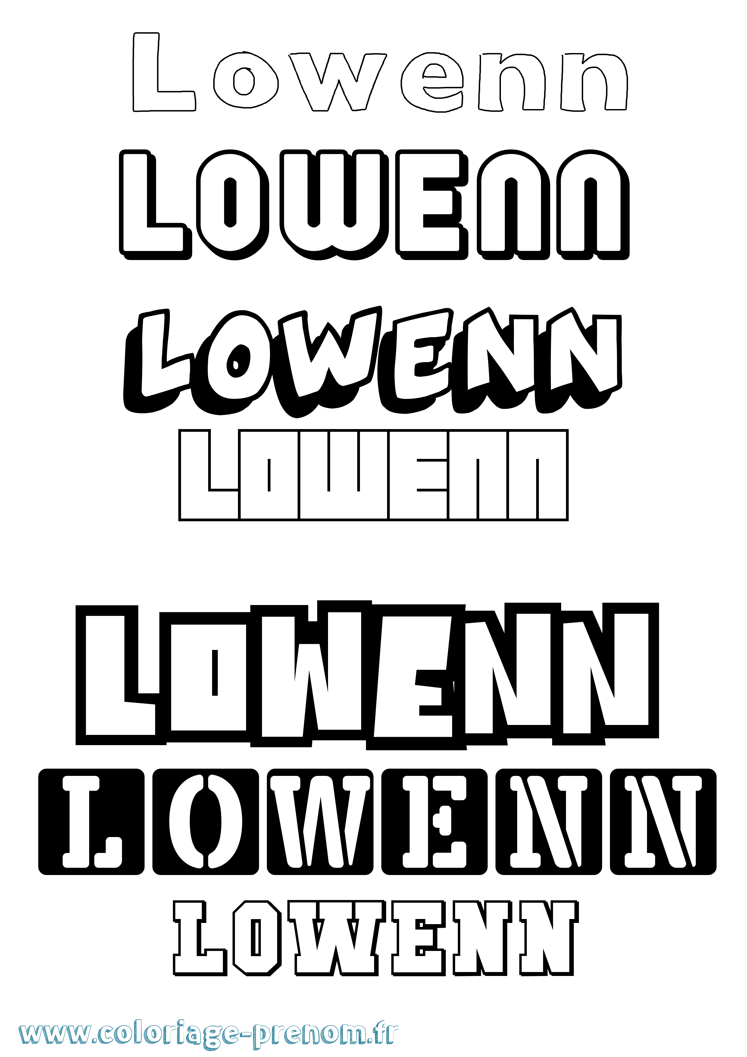 Coloriage Lowenn Simple Coloriage prénom Lowenn Simple