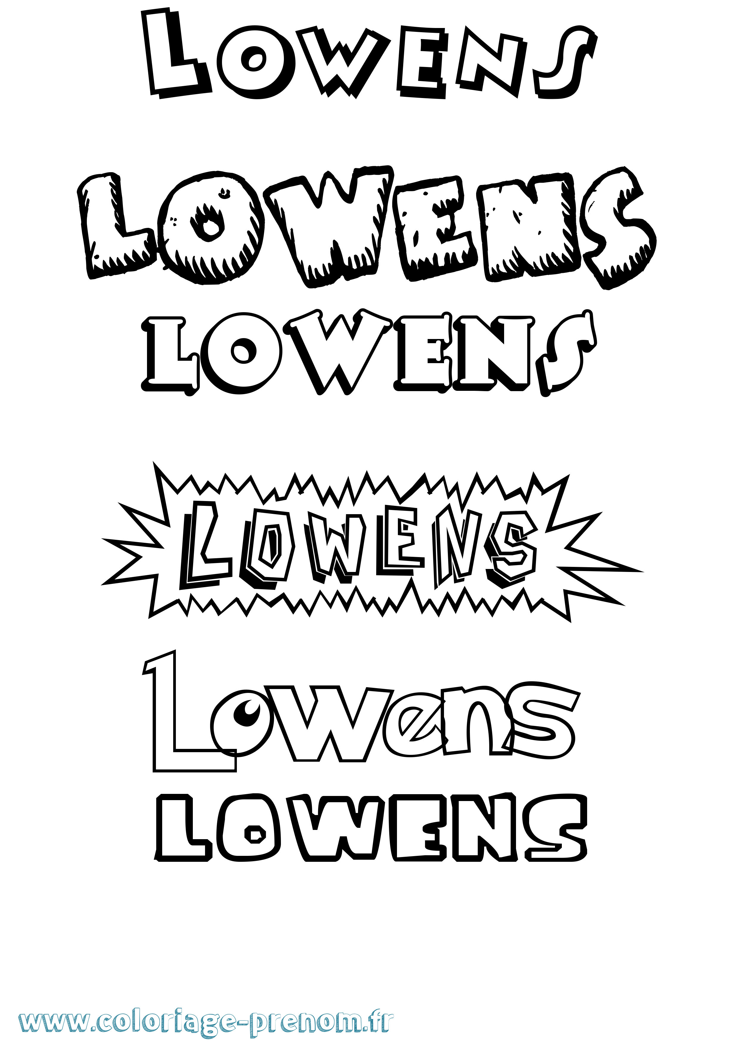 Coloriage Lowens Dessin Animé Coloriage prénom Lowens Dessin Animé