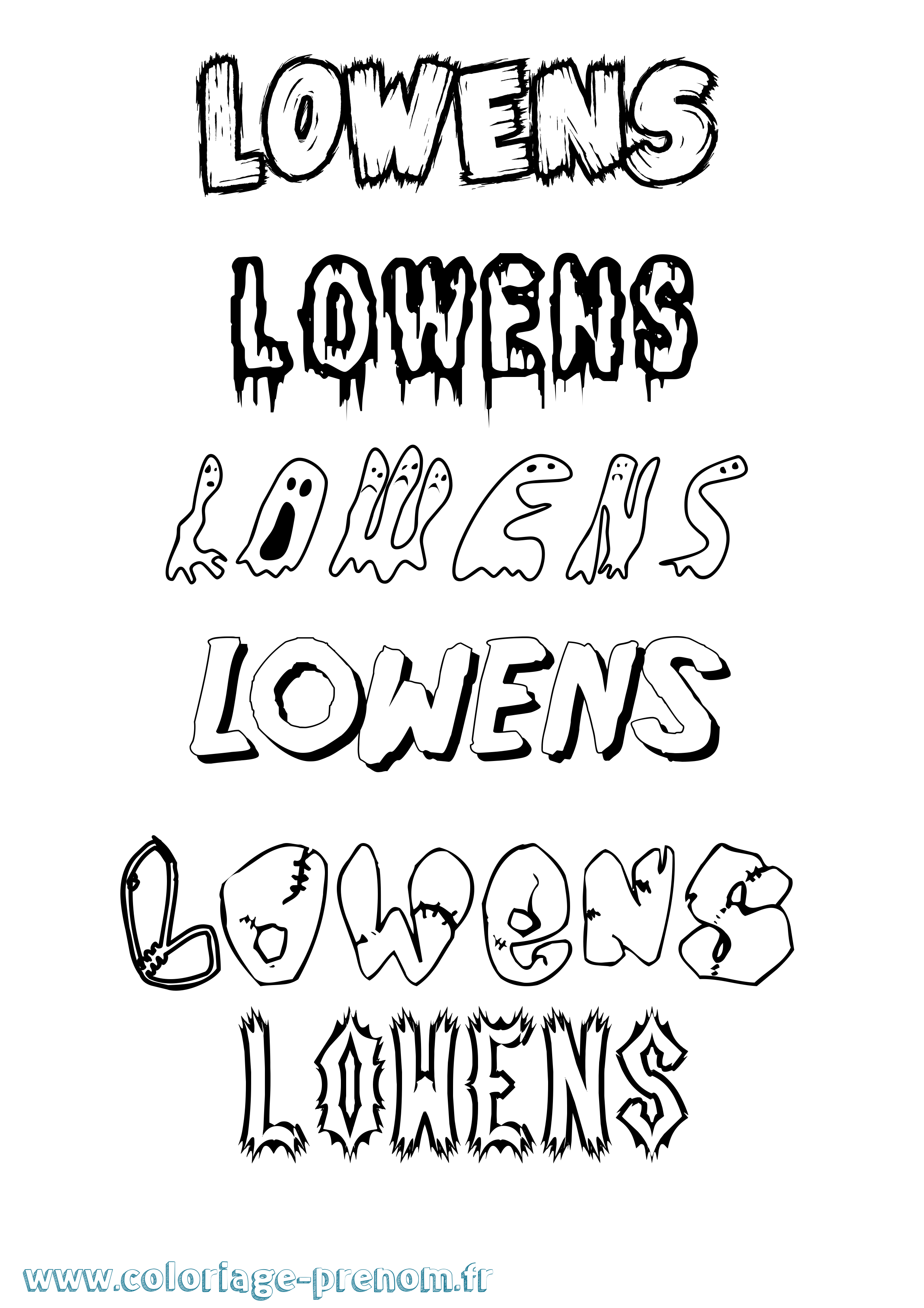 Coloriage Lowens Frisson Coloriage prénom Lowens Frisson