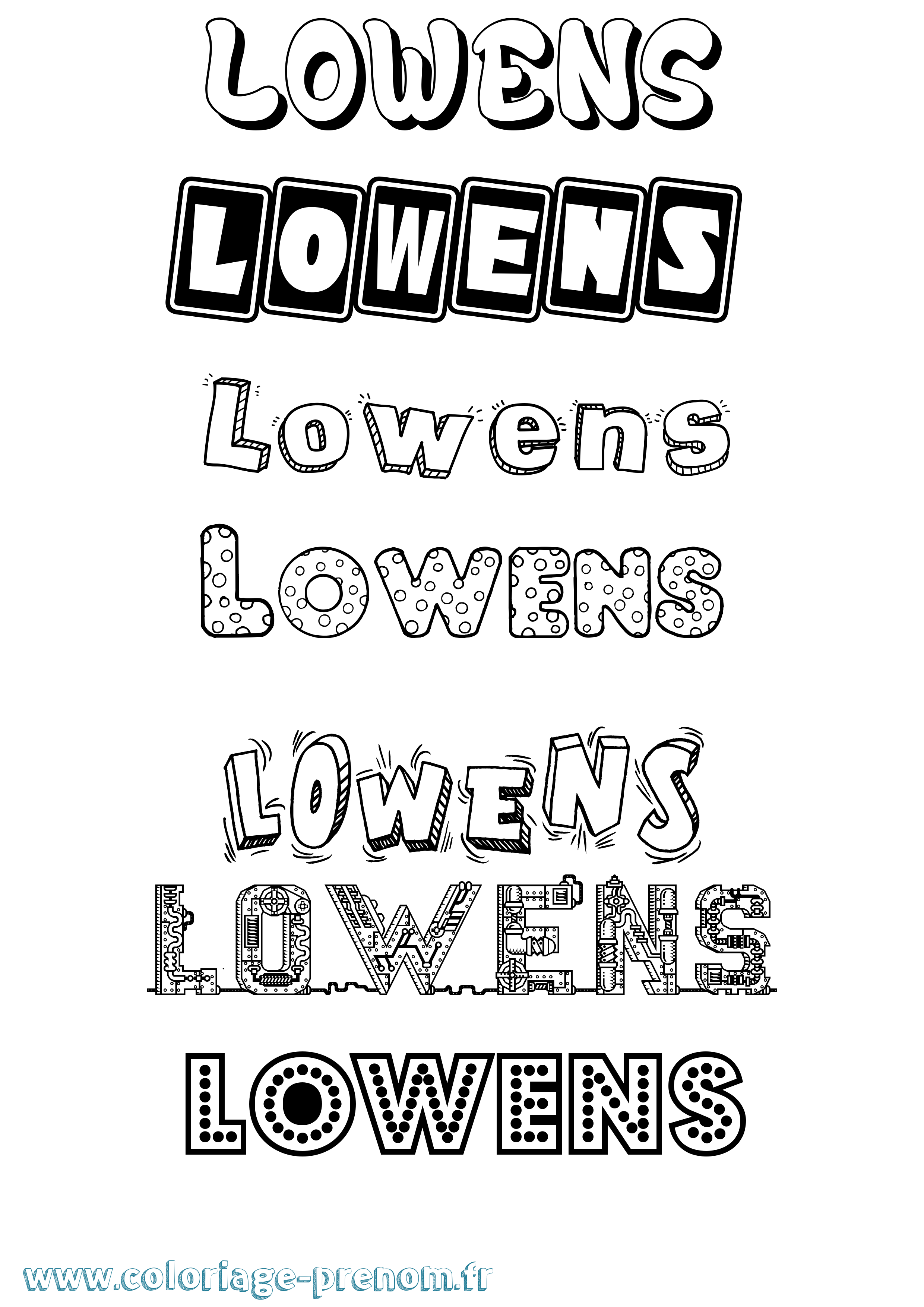 Coloriage Lowens Fun Coloriage prénom Lowens Fun