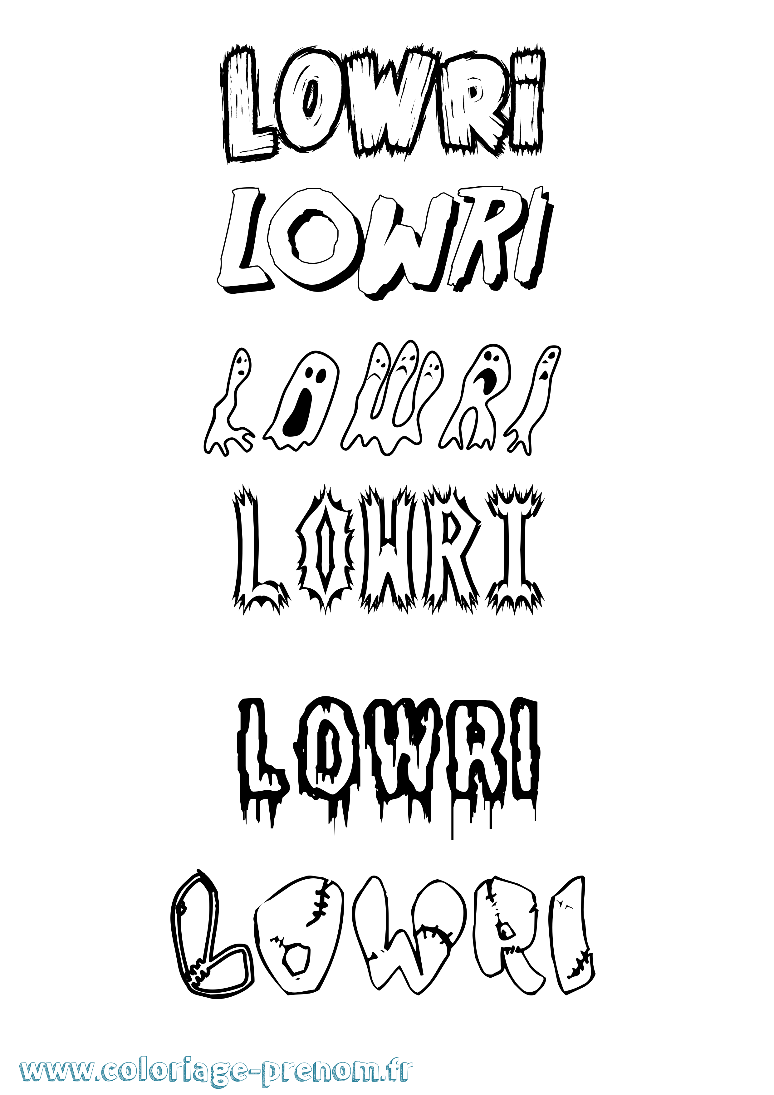 Coloriage Lowri Frisson Coloriage prénom Lowri Frisson