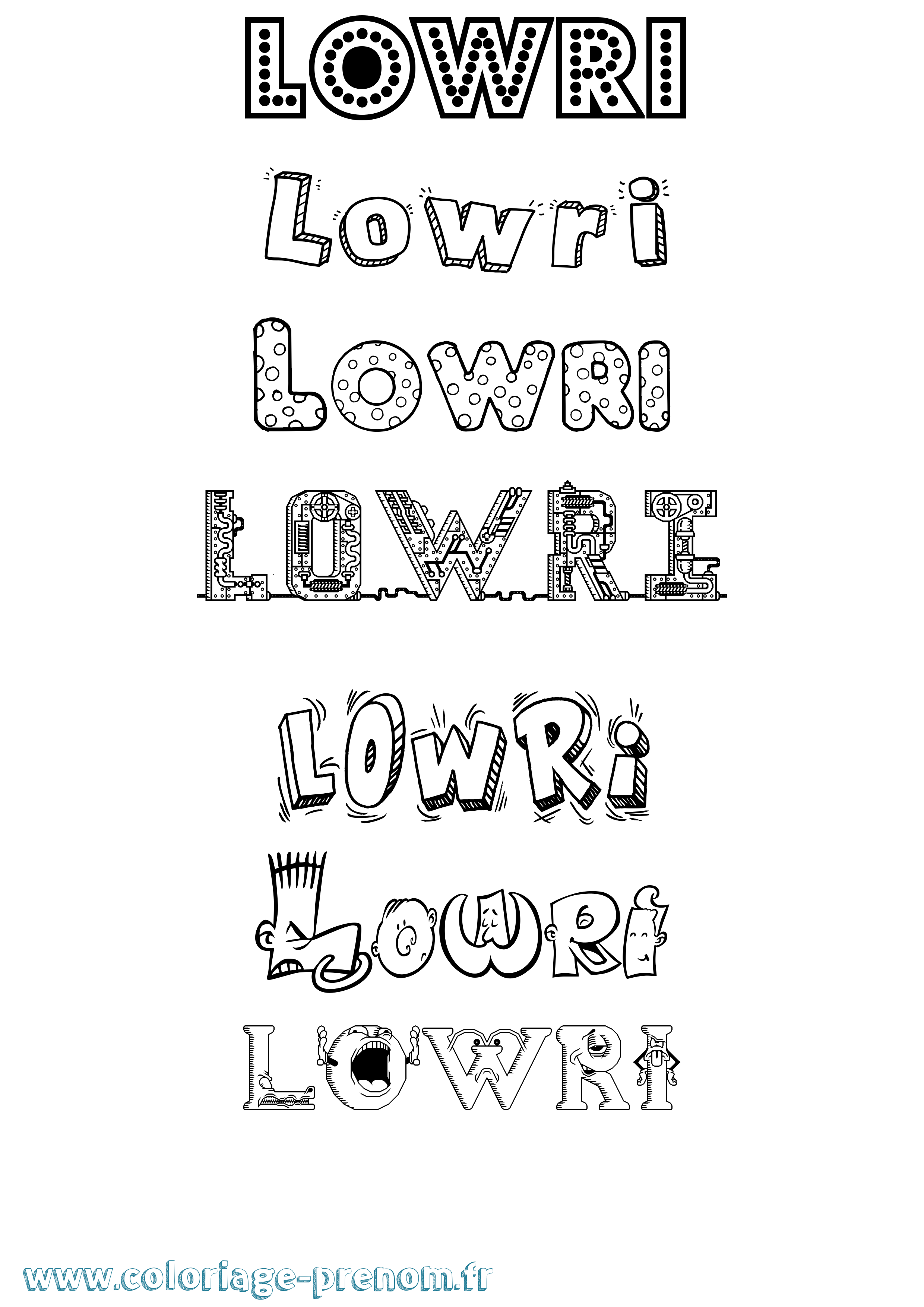 Coloriage Lowri Fun Coloriage prénom Lowri Fun