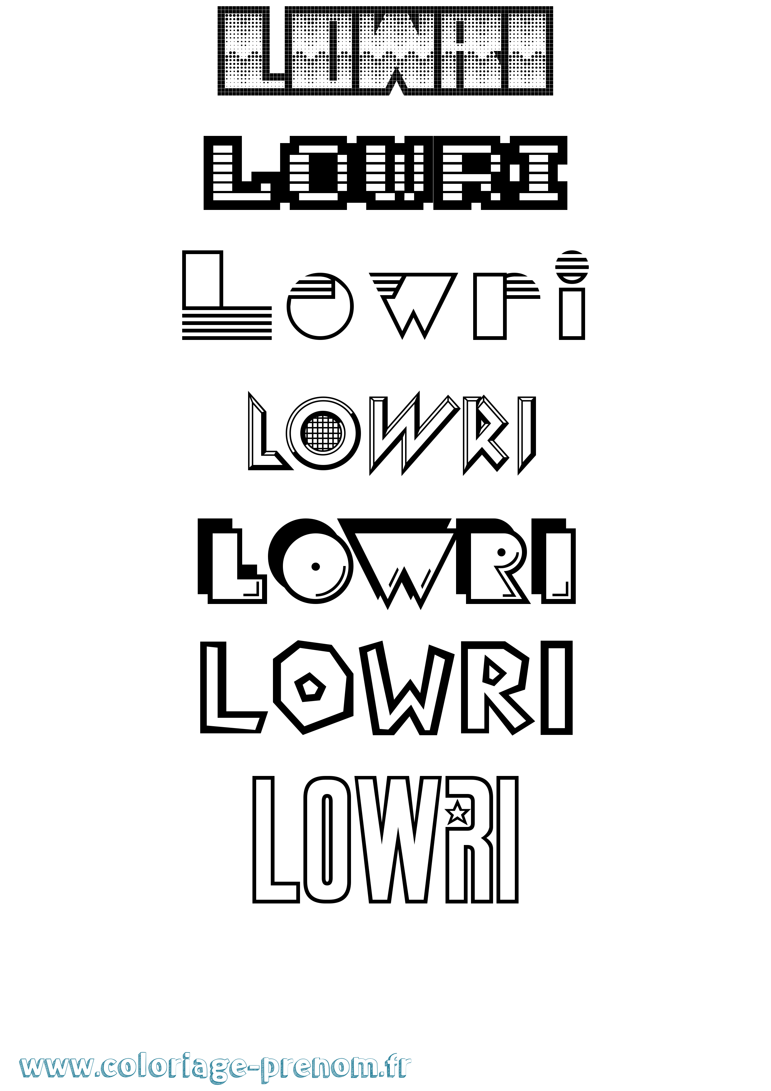 Coloriage Lowri Jeux Vidéos Coloriage prénom Lowri Jeux Vidéos