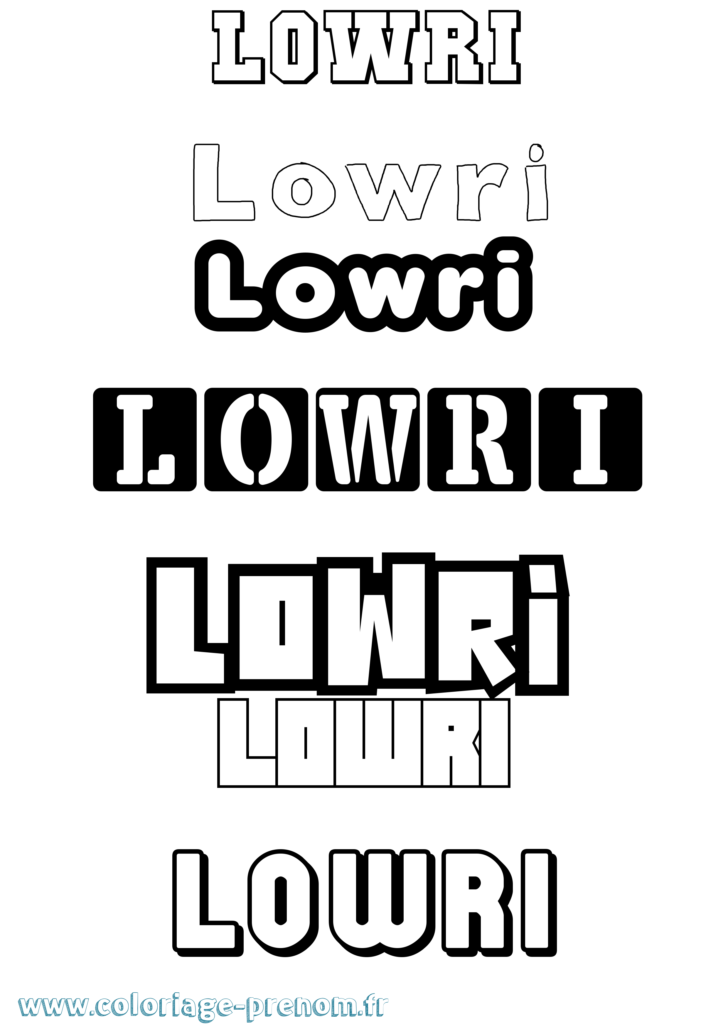 Coloriage Lowri Simple Coloriage prénom Lowri Simple