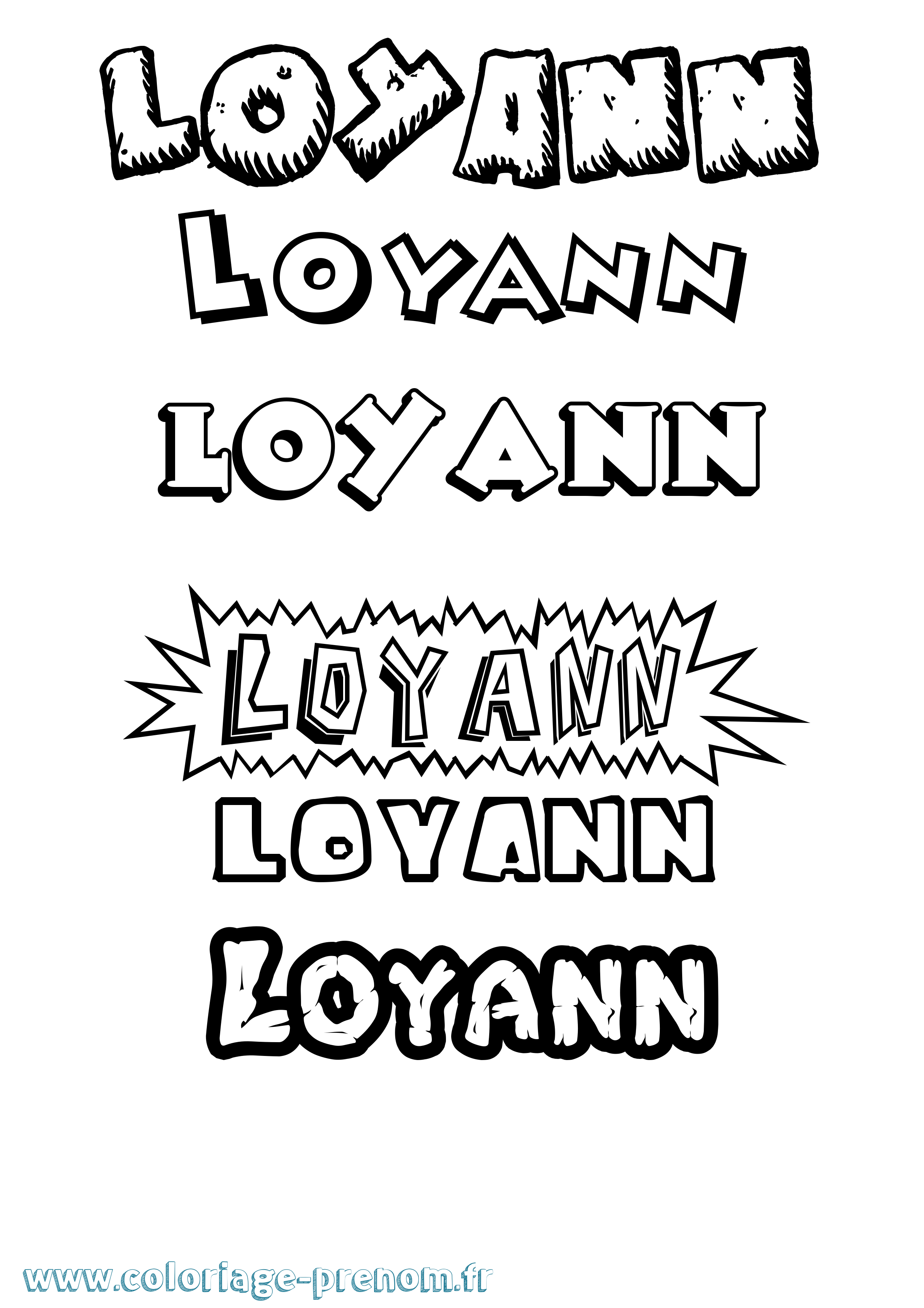 Coloriage Loyann Dessin Animé Coloriage prénom Loyann Dessin Animé