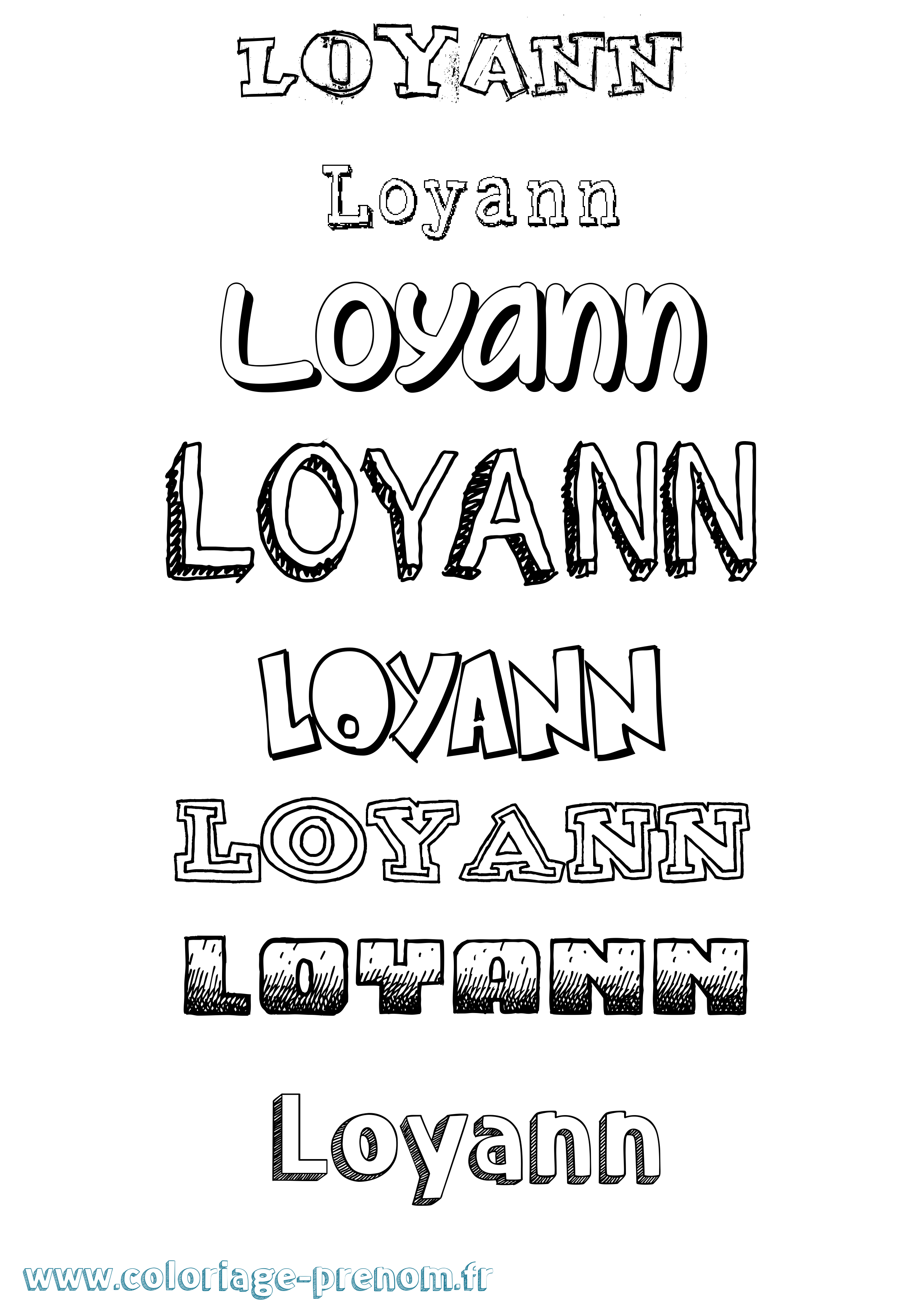Coloriage Loyann Dessiné Coloriage prénom Loyann Dessiné