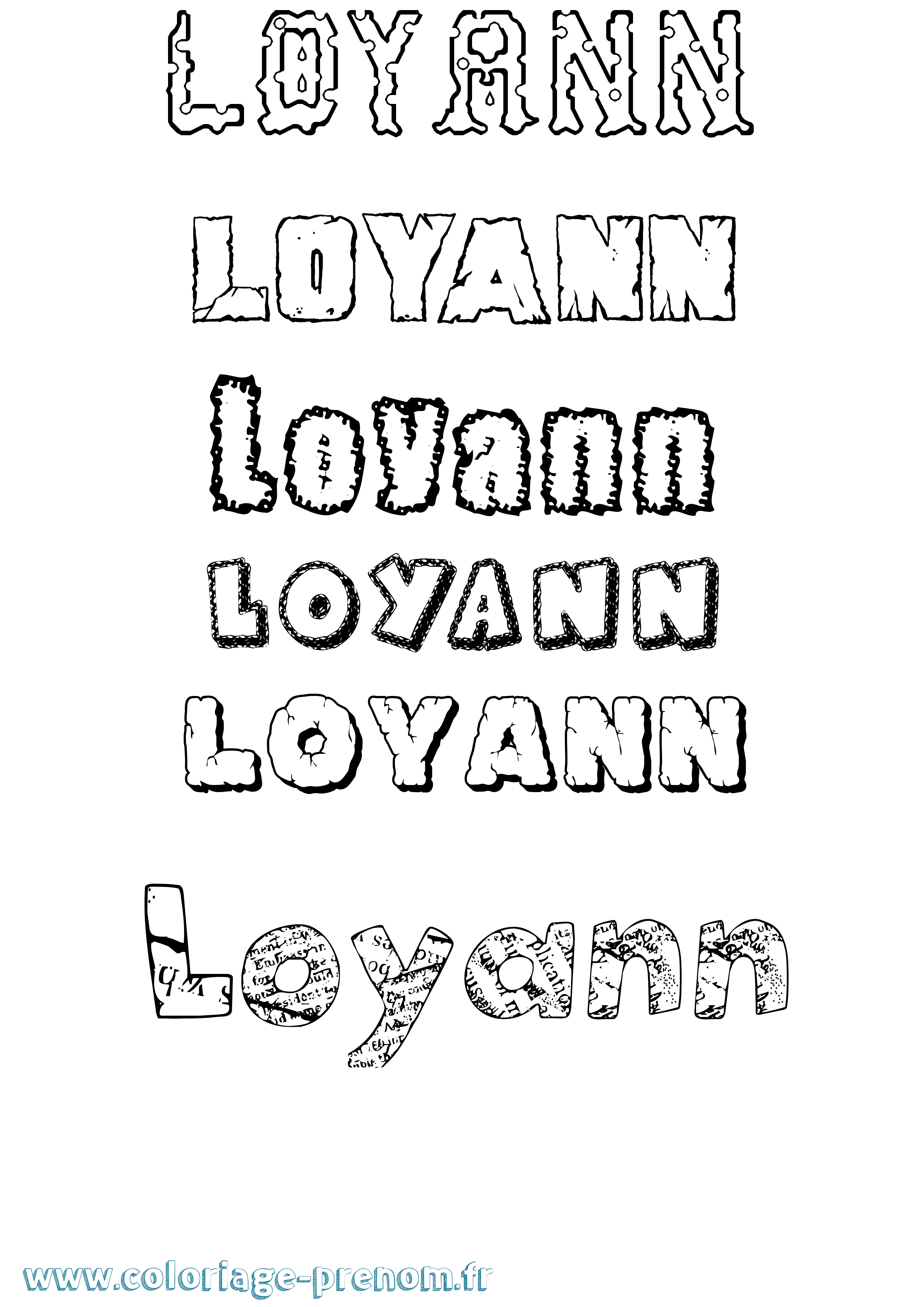 Coloriage Loyann Destructuré Coloriage prénom Loyann Destructuré