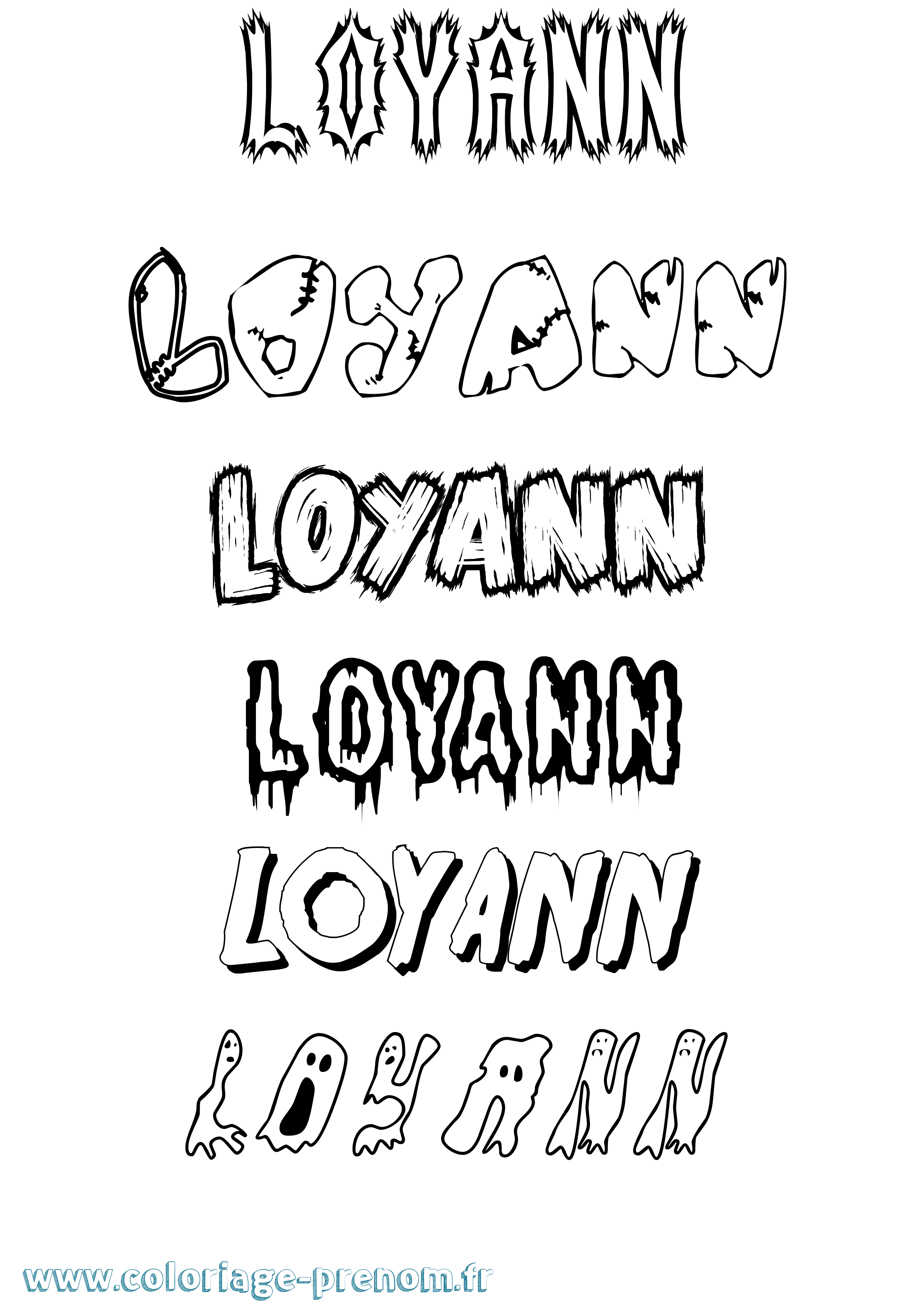 Coloriage Loyann Frisson Coloriage prénom Loyann Frisson