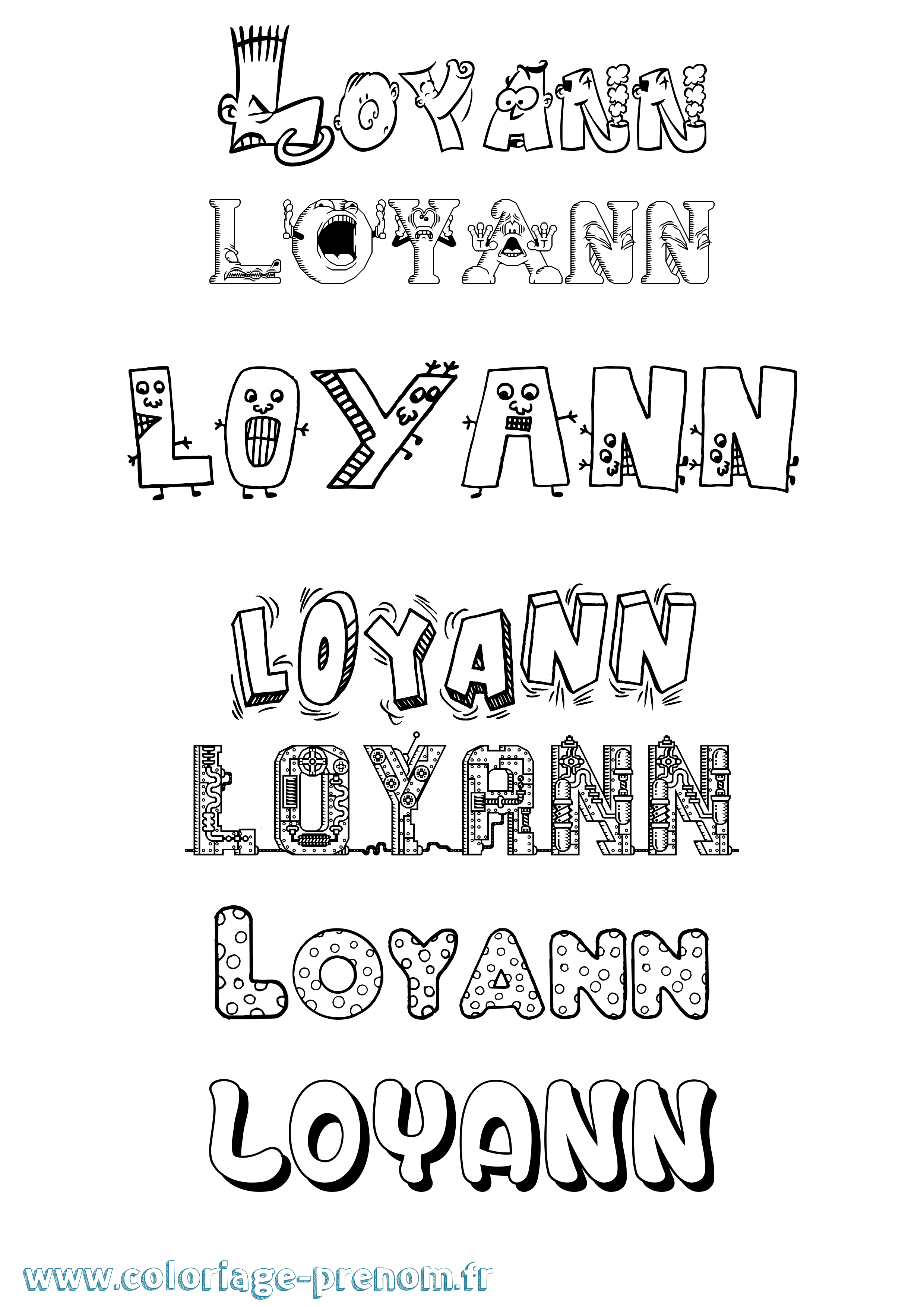 Coloriage Loyann Fun Coloriage prénom Loyann Fun