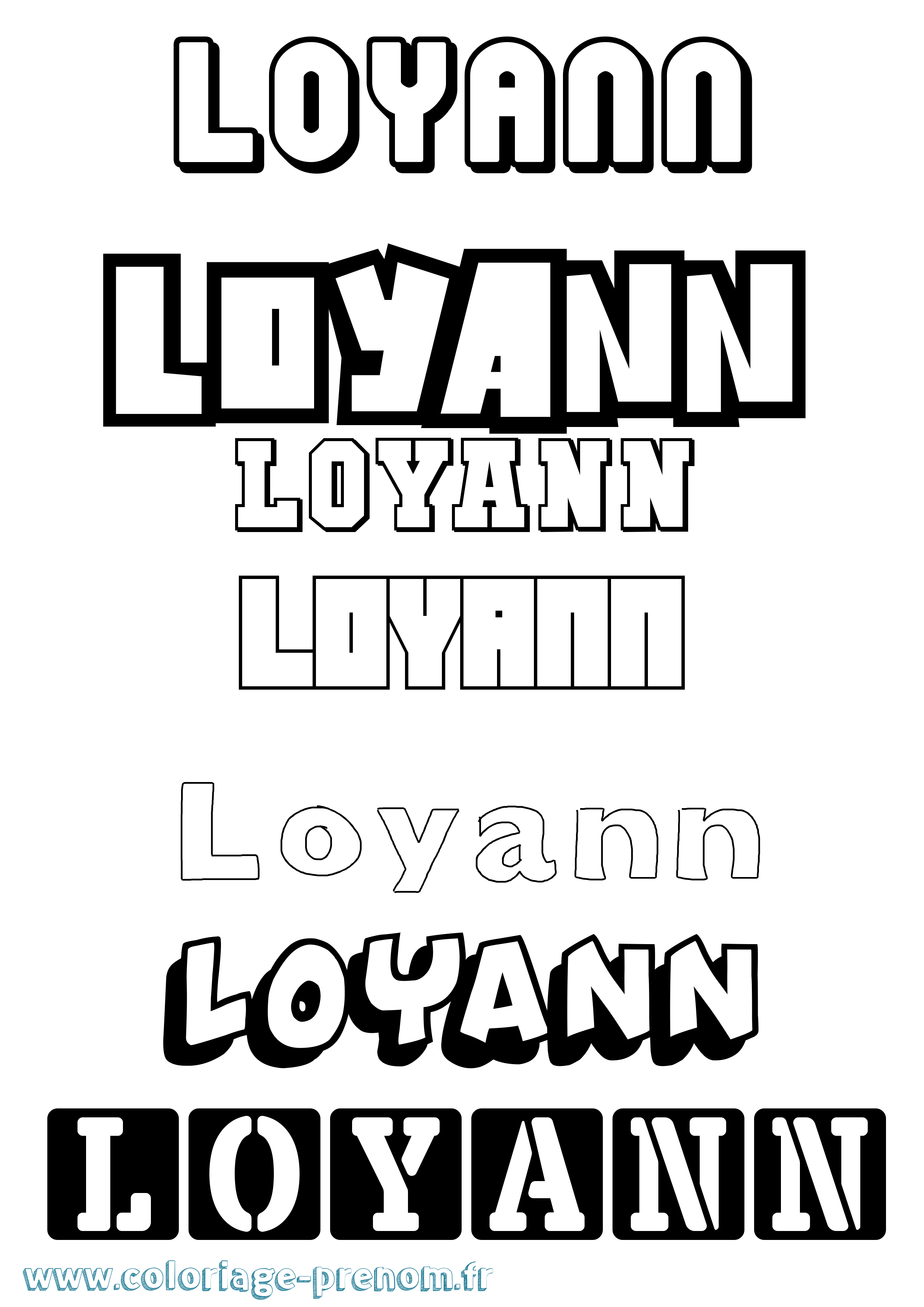 Coloriage Loyann Simple Coloriage prénom Loyann Simple