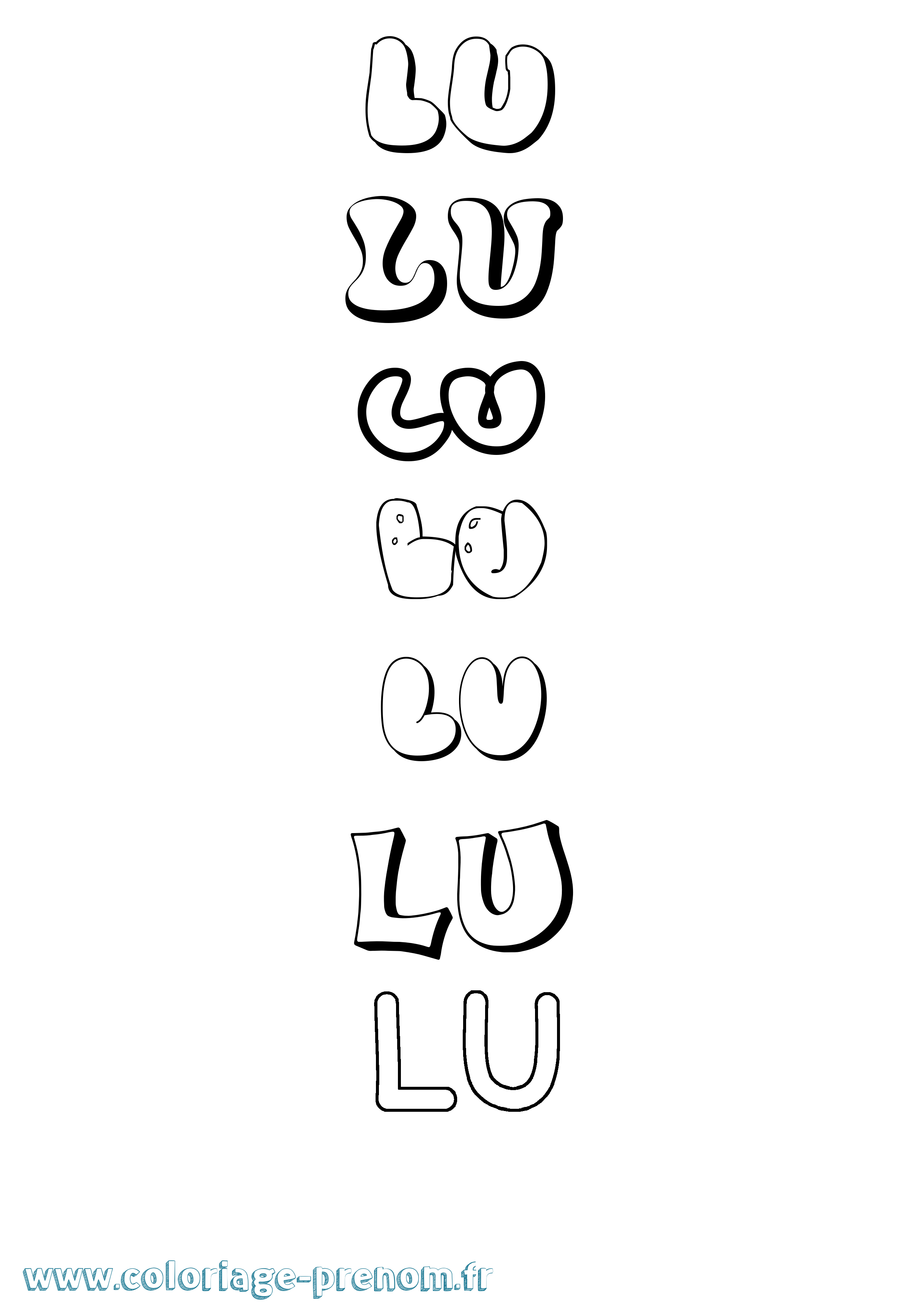 Coloriage Lu Bubble Coloriage prénom Lu Bubble