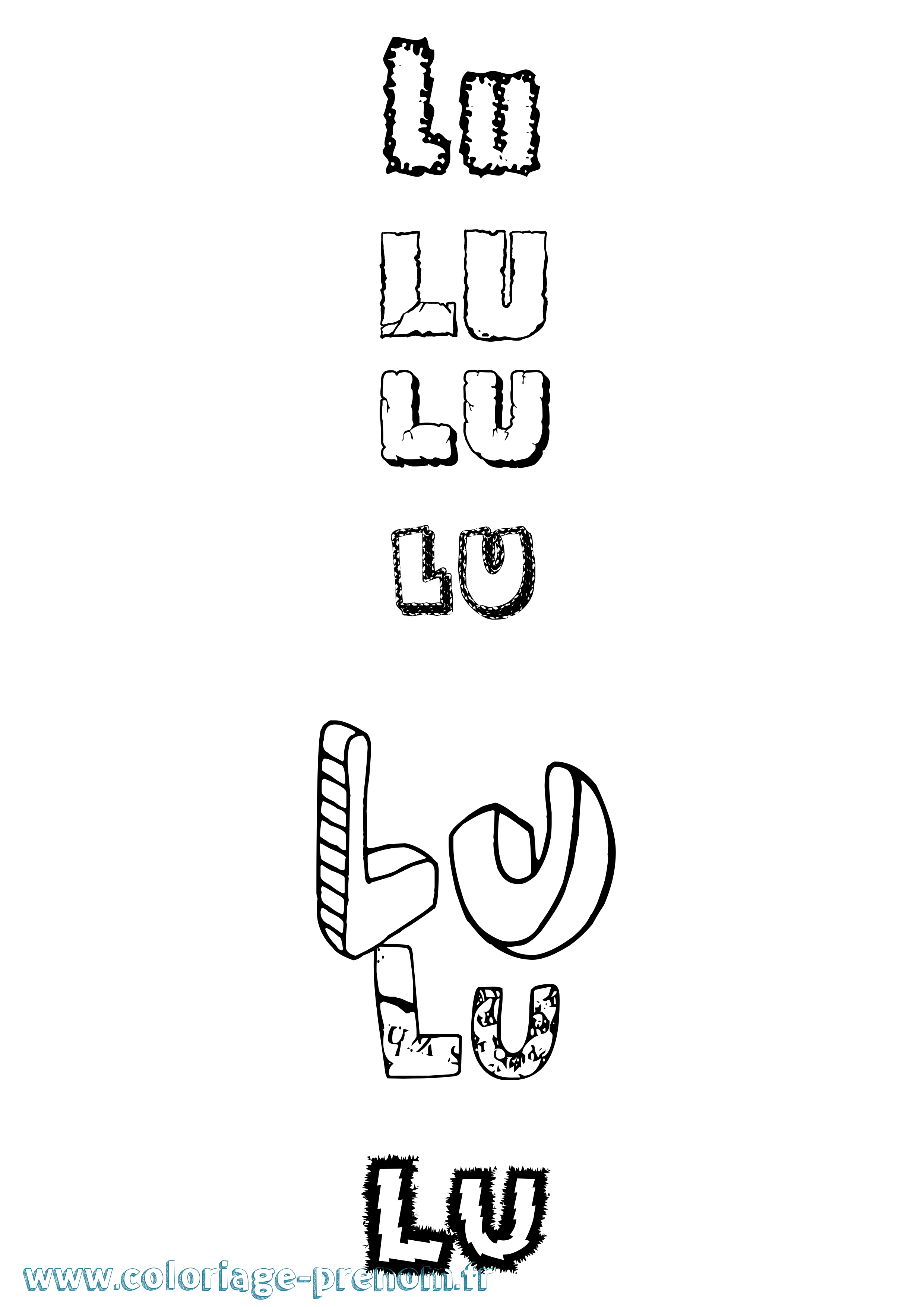 Coloriage Lu Destructuré Coloriage prénom Lu Destructuré