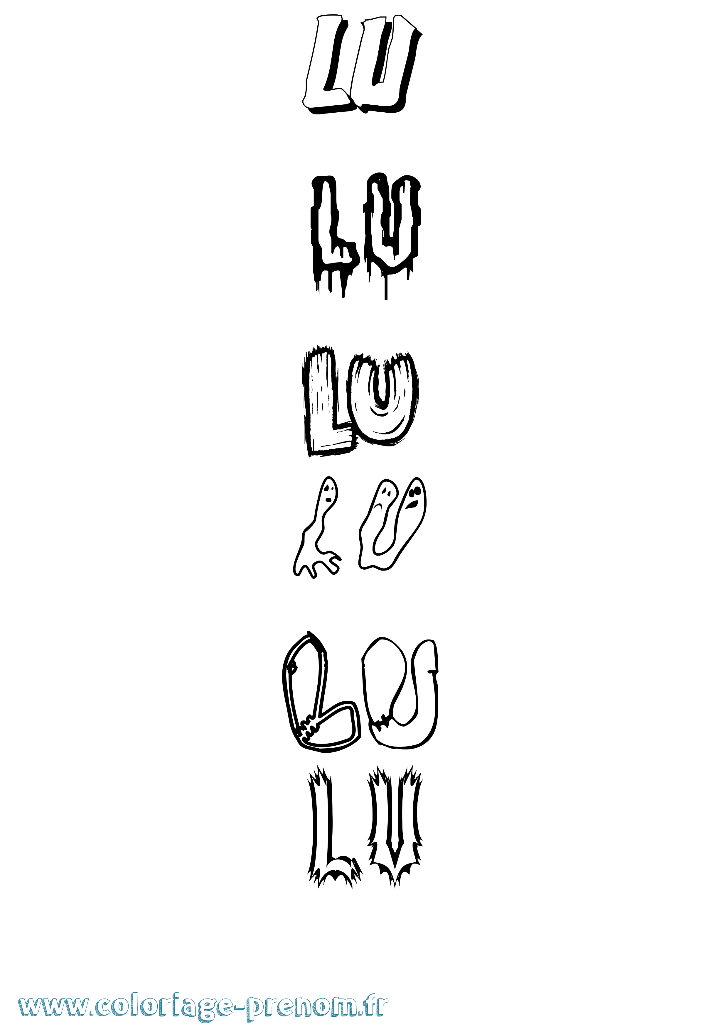 Coloriage Lu Frisson Coloriage prénom Lu Frisson