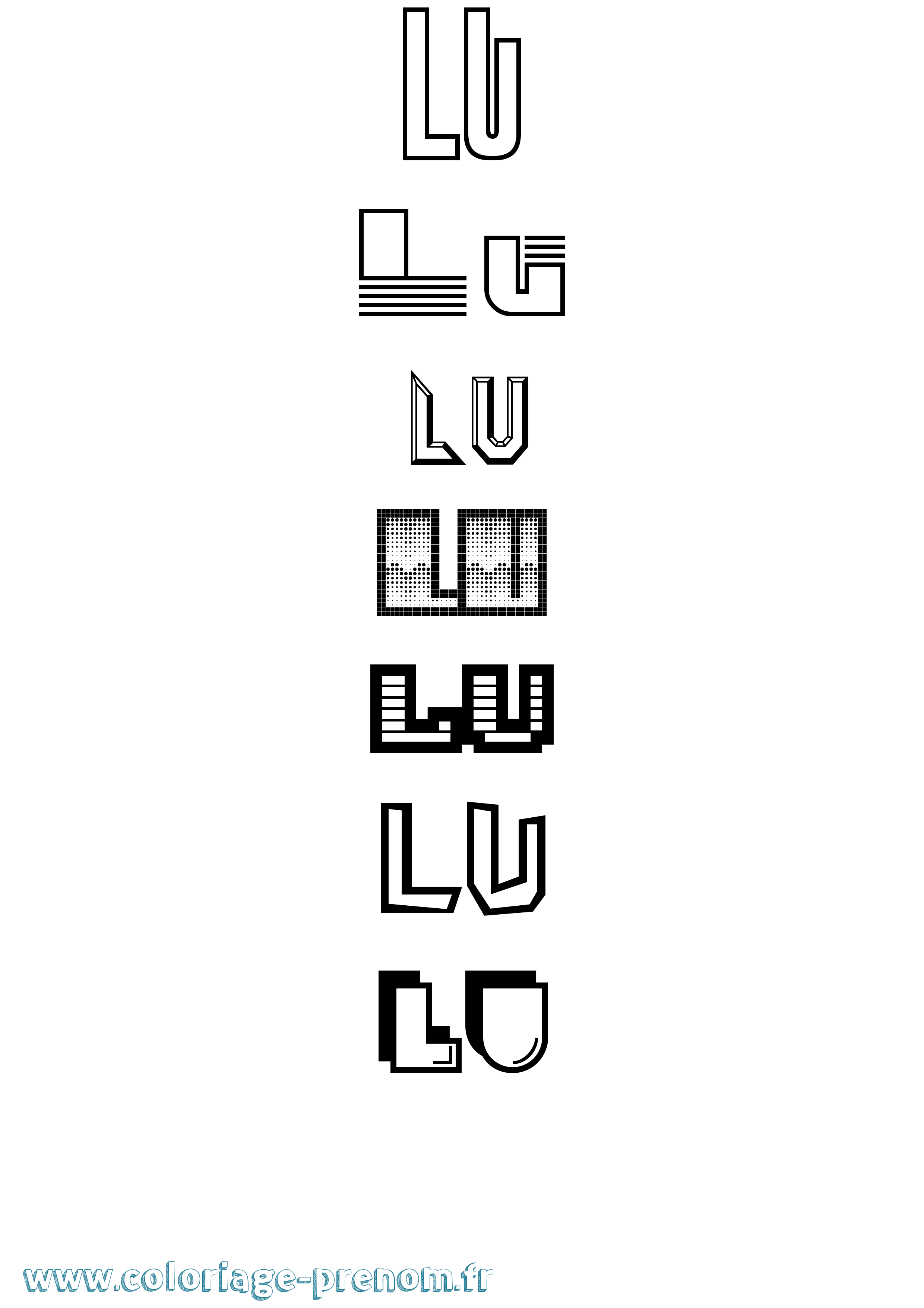 Coloriage Lu Jeux Vidéos Coloriage prénom Lu Jeux Vidéos