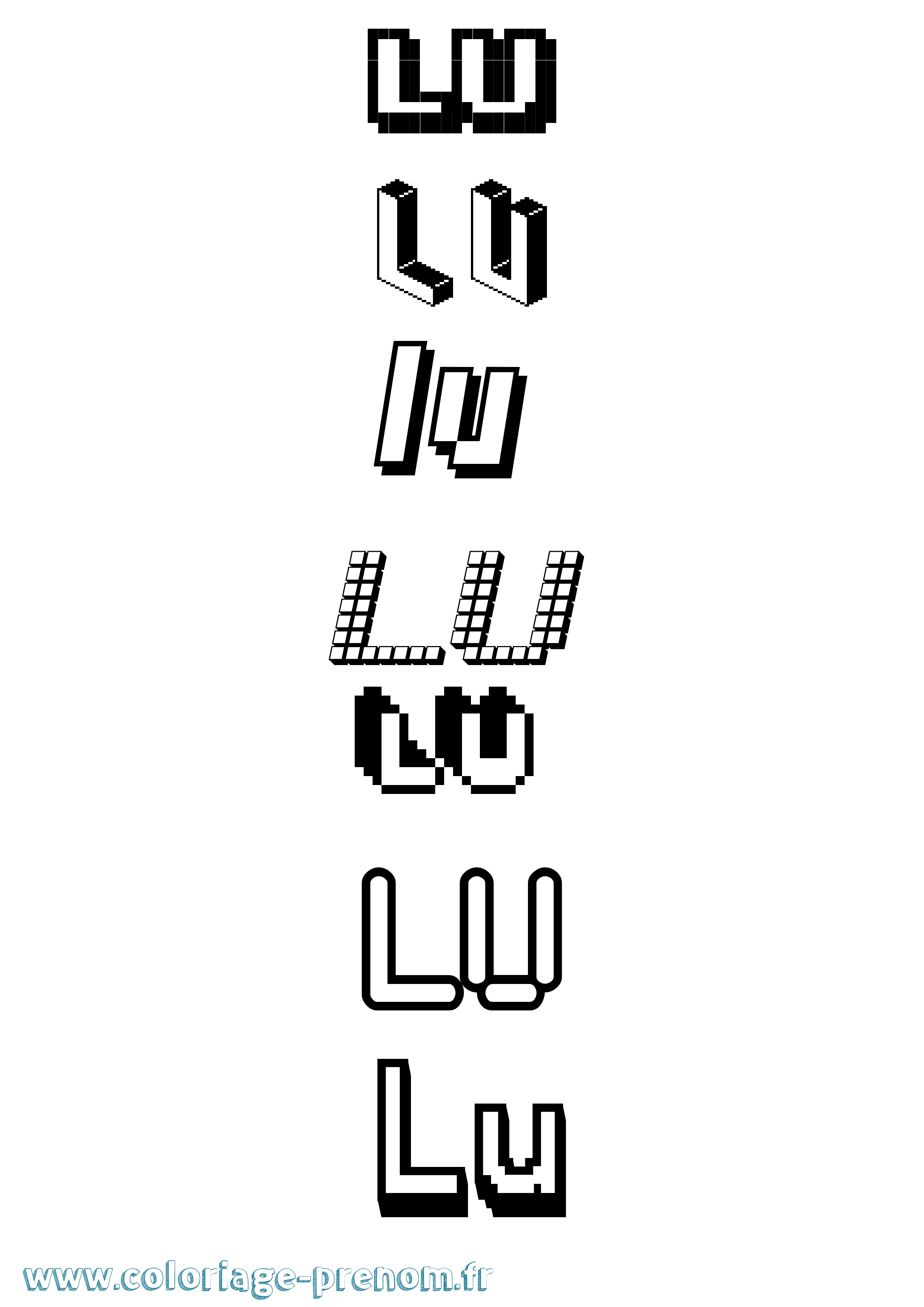 Coloriage Lu Pixel Coloriage prénom Lu Pixel