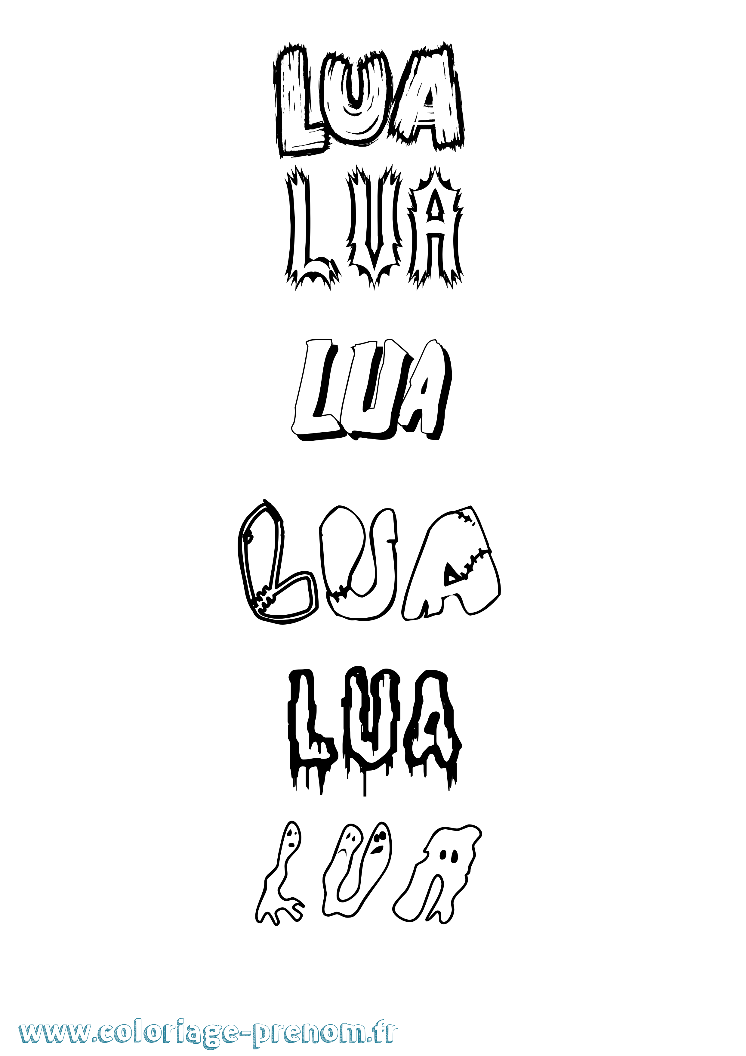 Coloriage Lua Frisson Coloriage prénom Lua Frisson