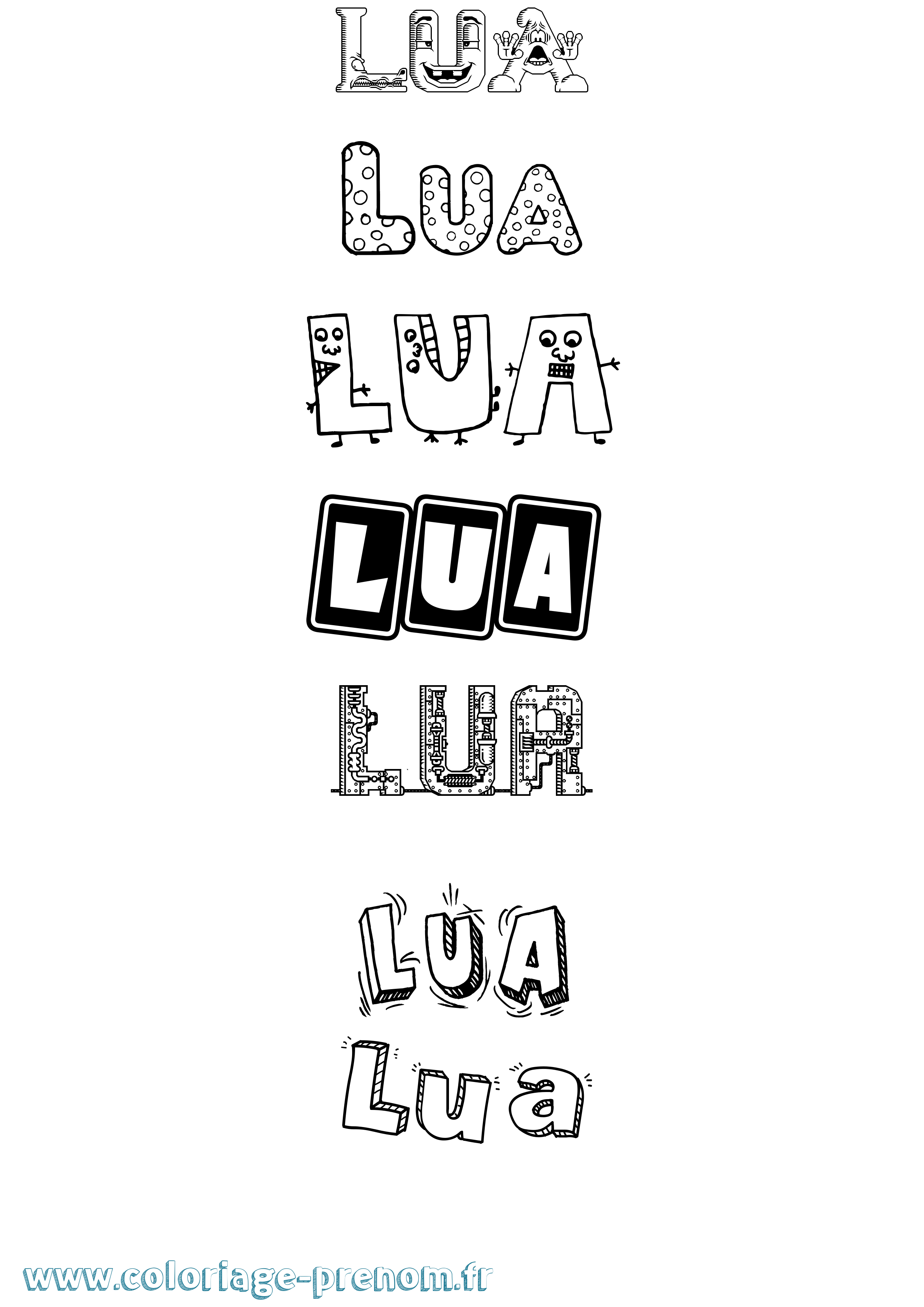 Coloriage Lua Fun Coloriage prénom Lua Fun