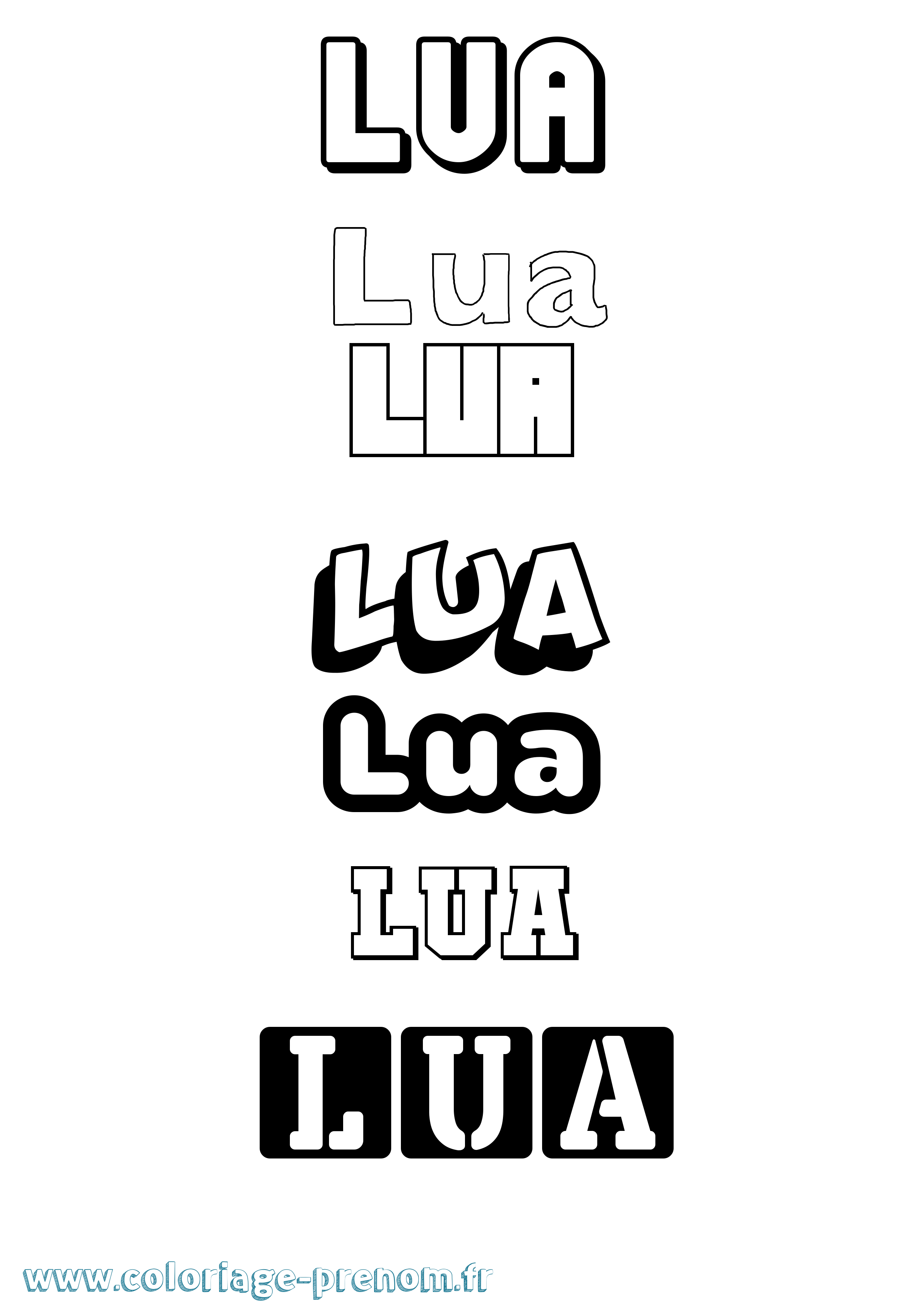Coloriage Lua Simple Coloriage prénom Lua Simple