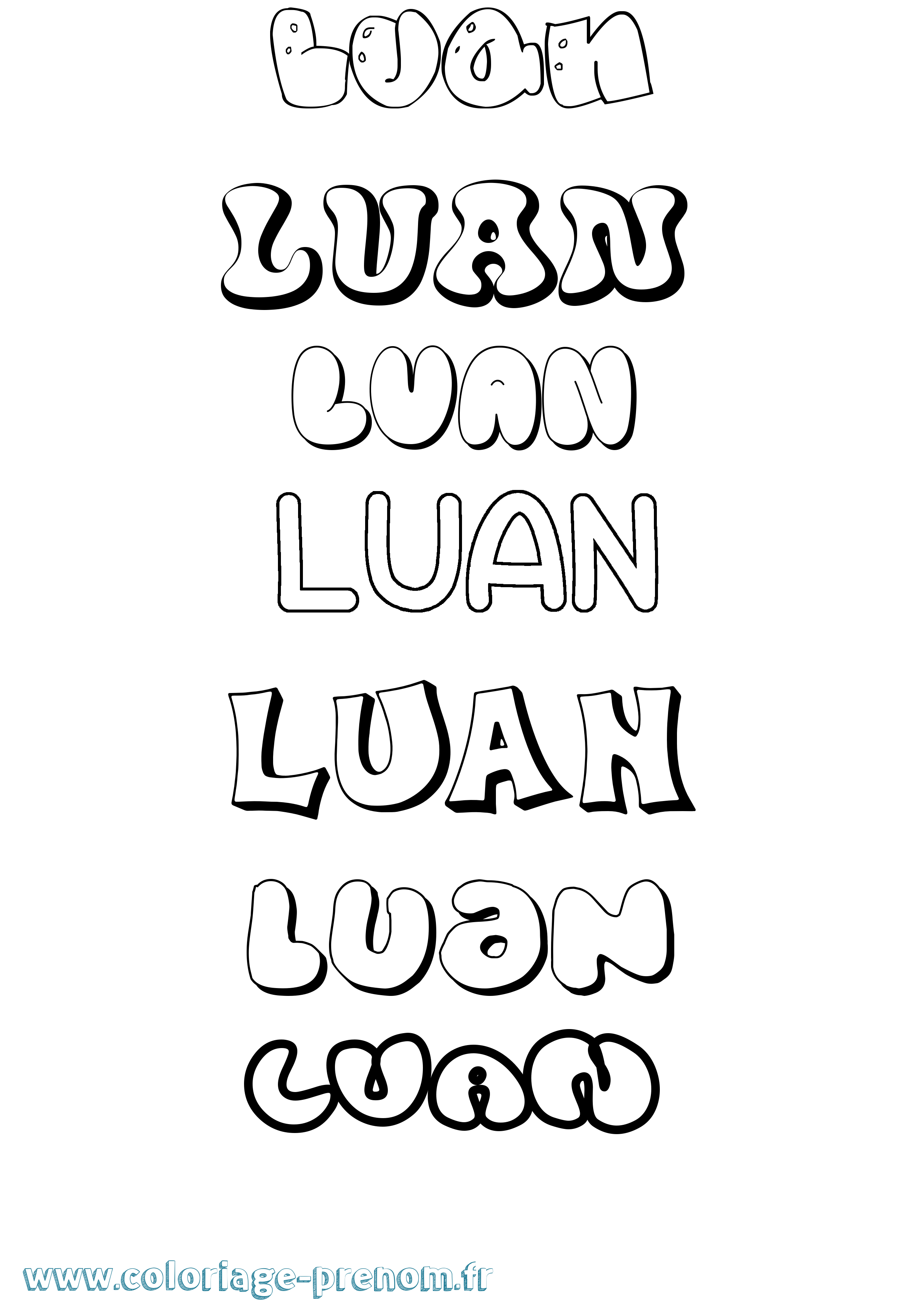 Coloriage Luan Bubble Coloriage prénom Luan Bubble