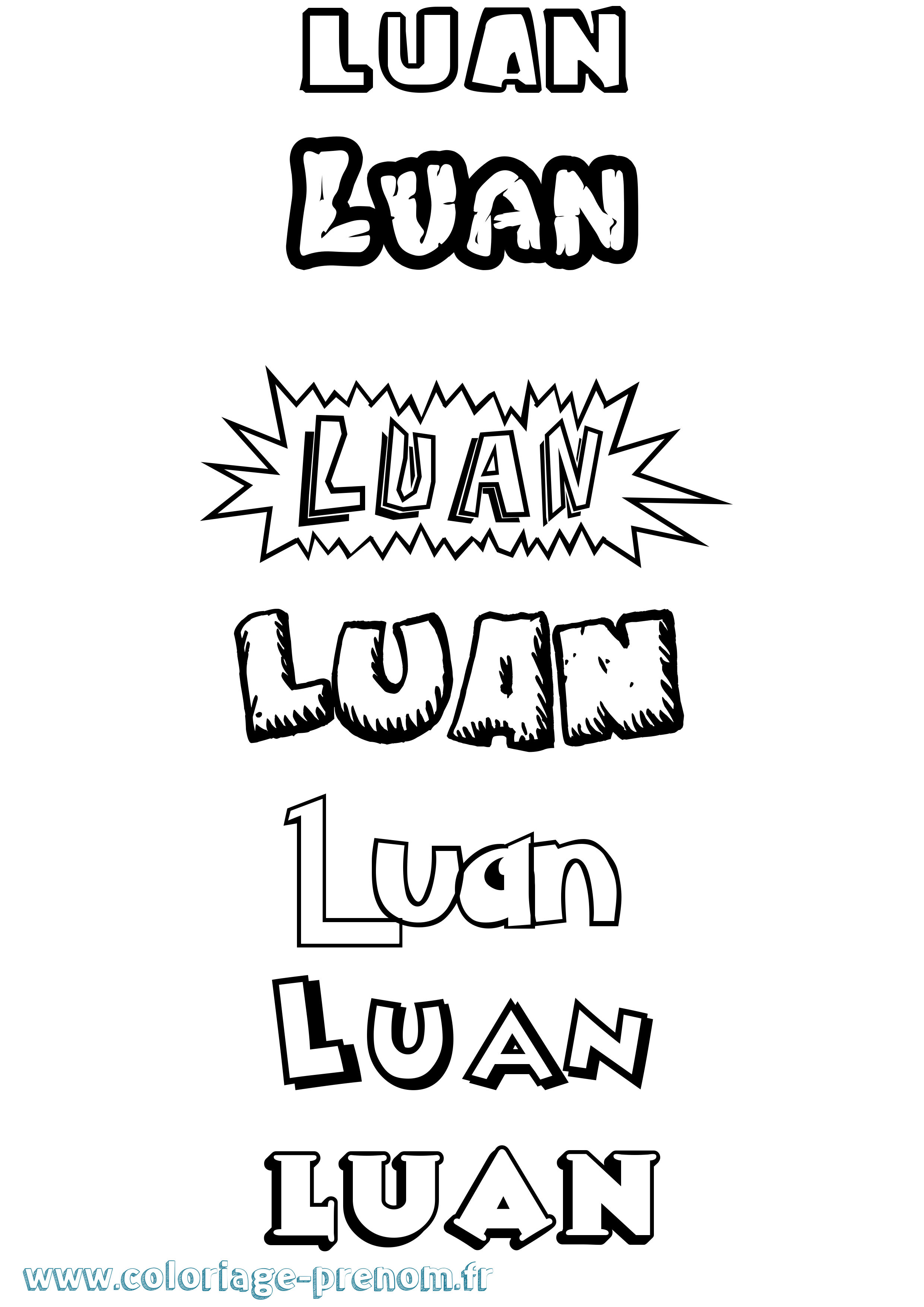 Coloriage Luan Dessin Animé Coloriage prénom Luan Dessin Animé
