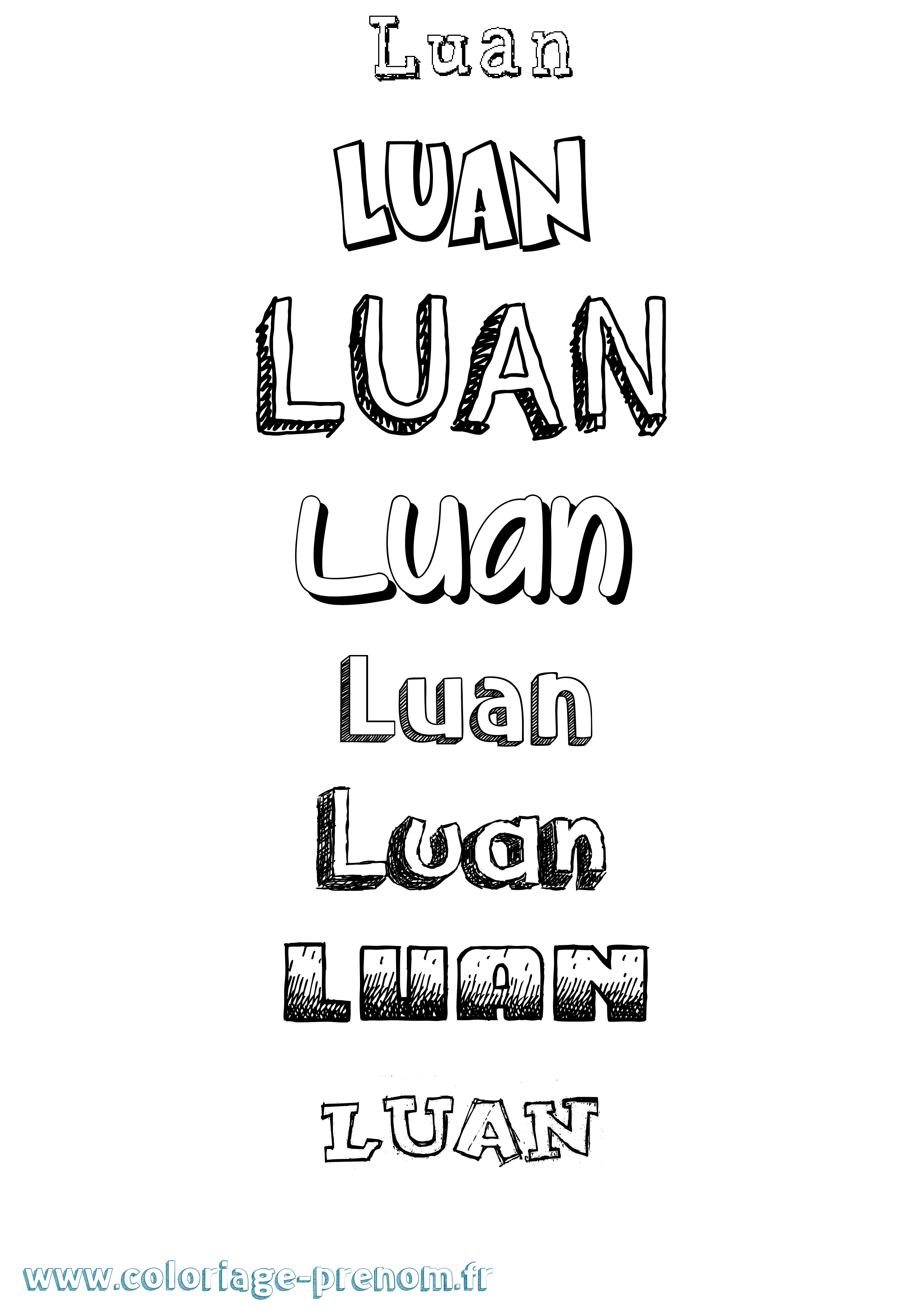 Coloriage Luan Dessiné Coloriage prénom Luan Dessiné