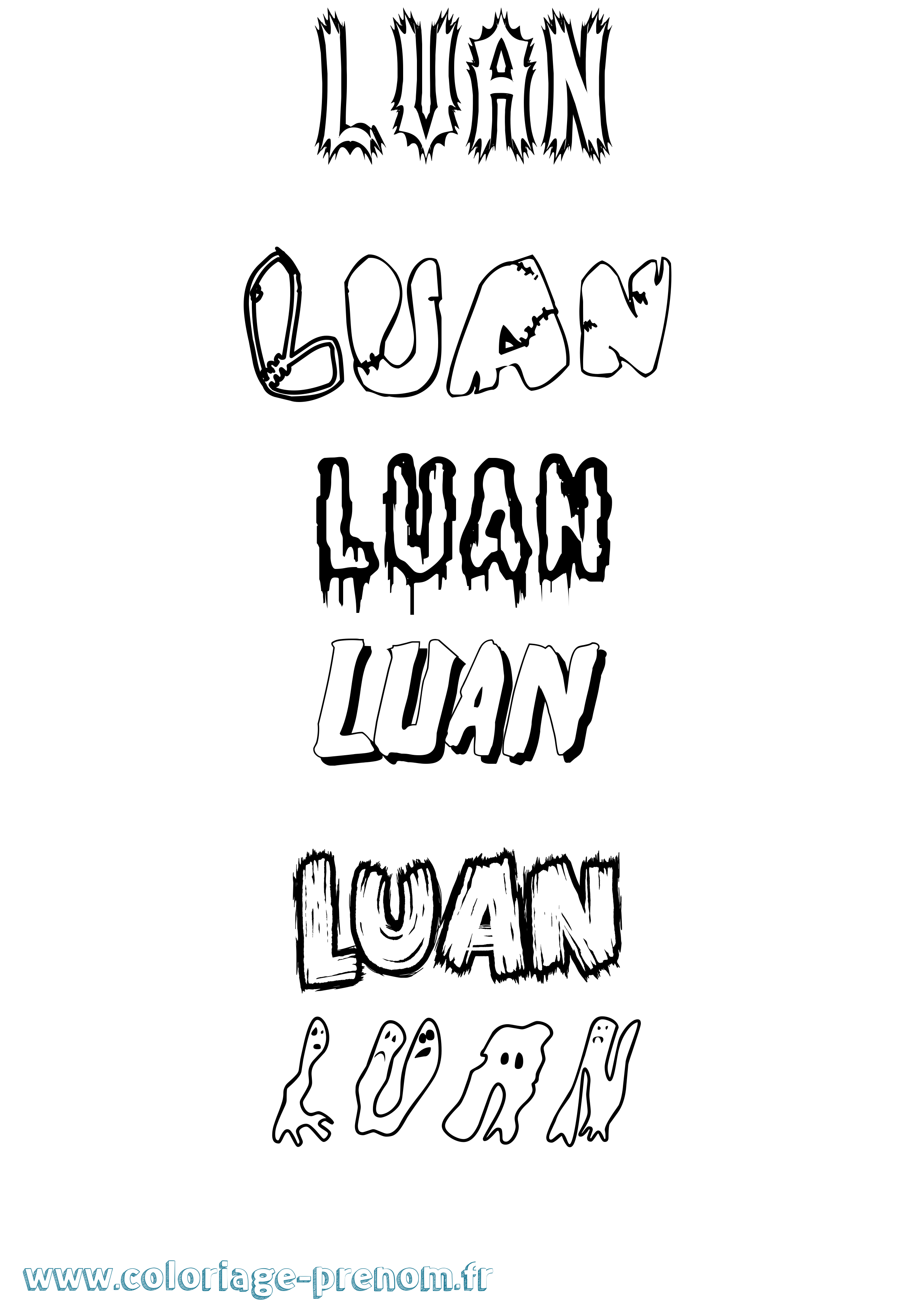 Coloriage Luan Frisson Coloriage prénom Luan Frisson