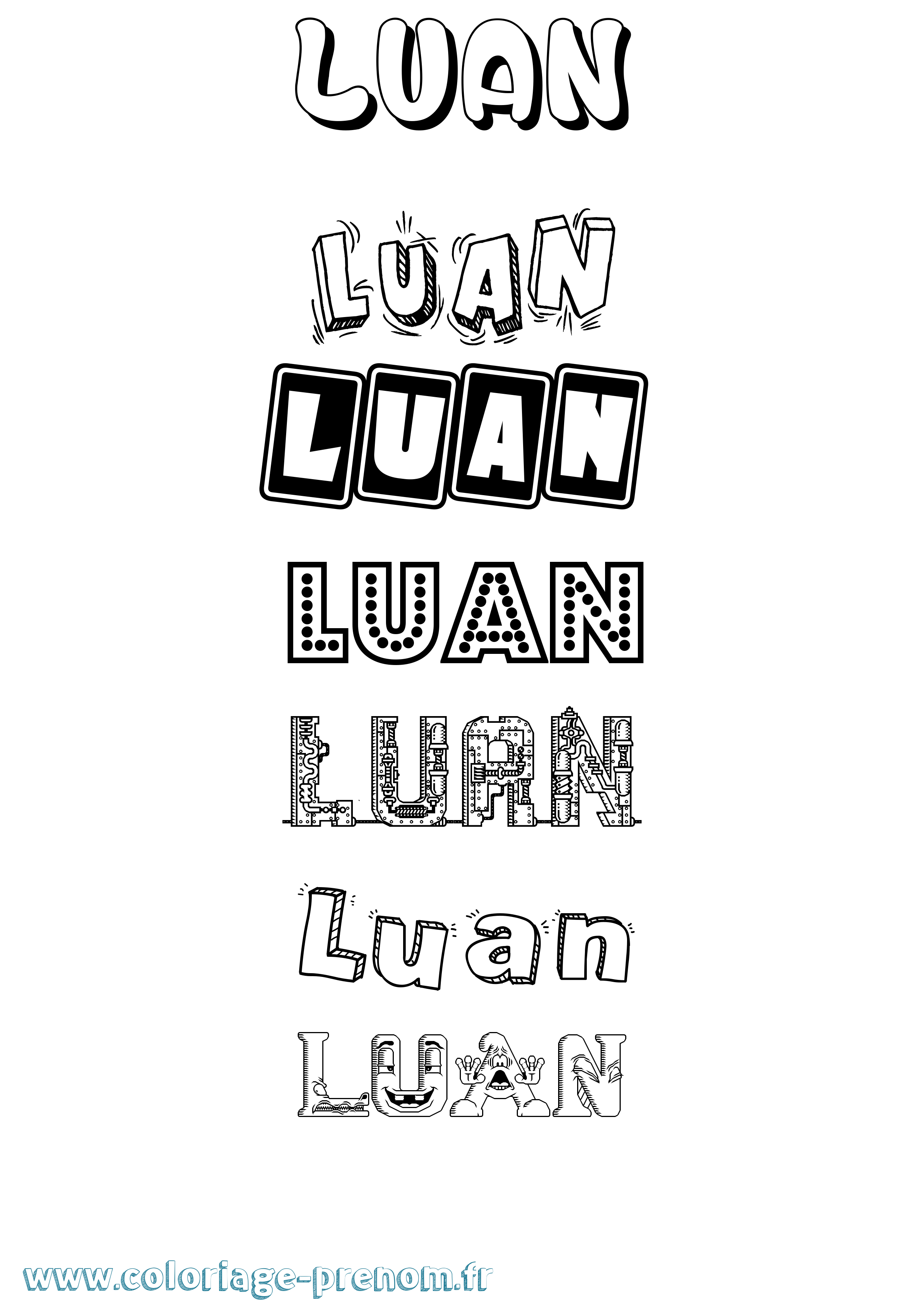 Coloriage Luan Fun Coloriage prénom Luan Fun