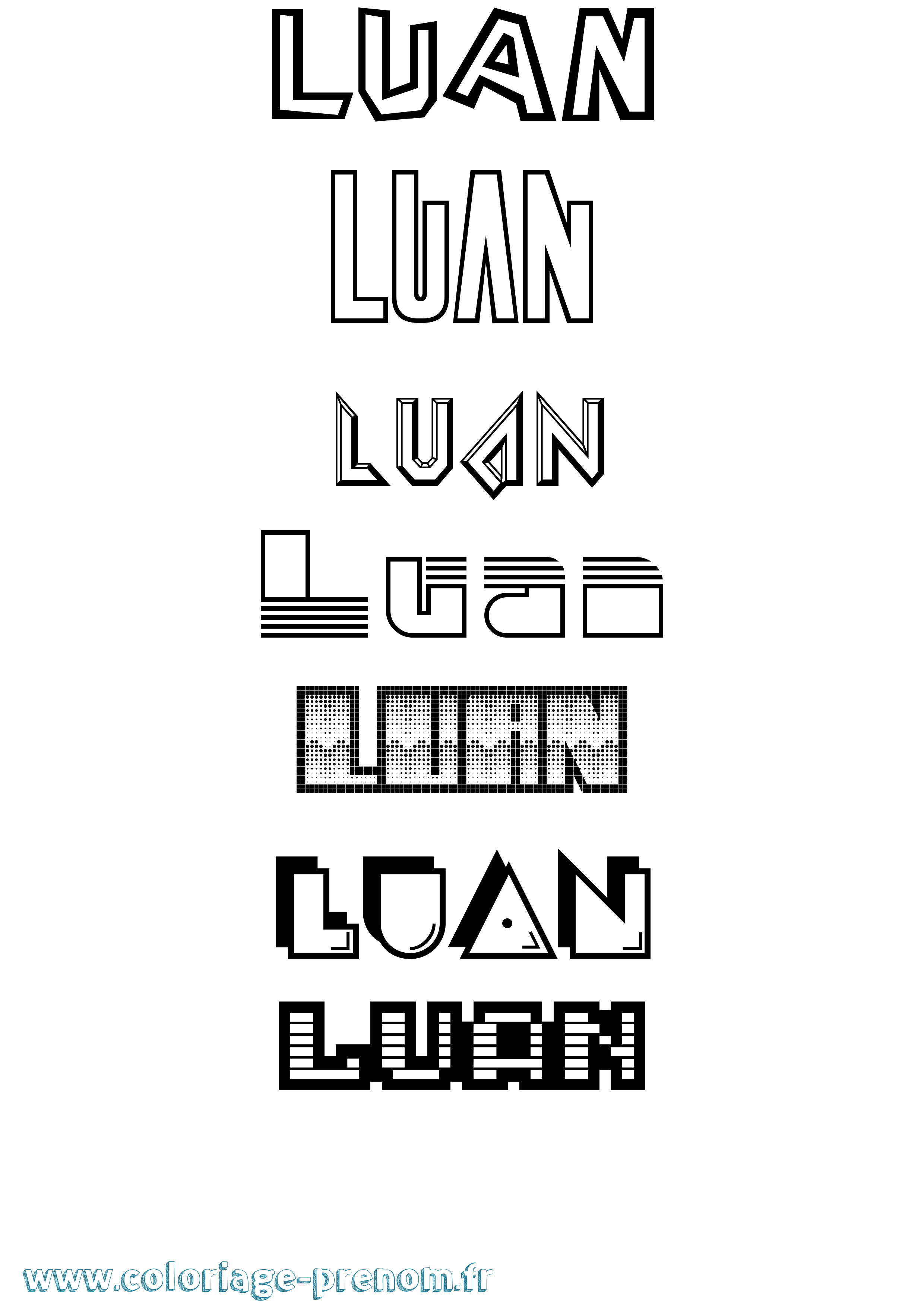 Coloriage Luan Jeux Vidéos Coloriage prénom Luan Jeux Vidéos