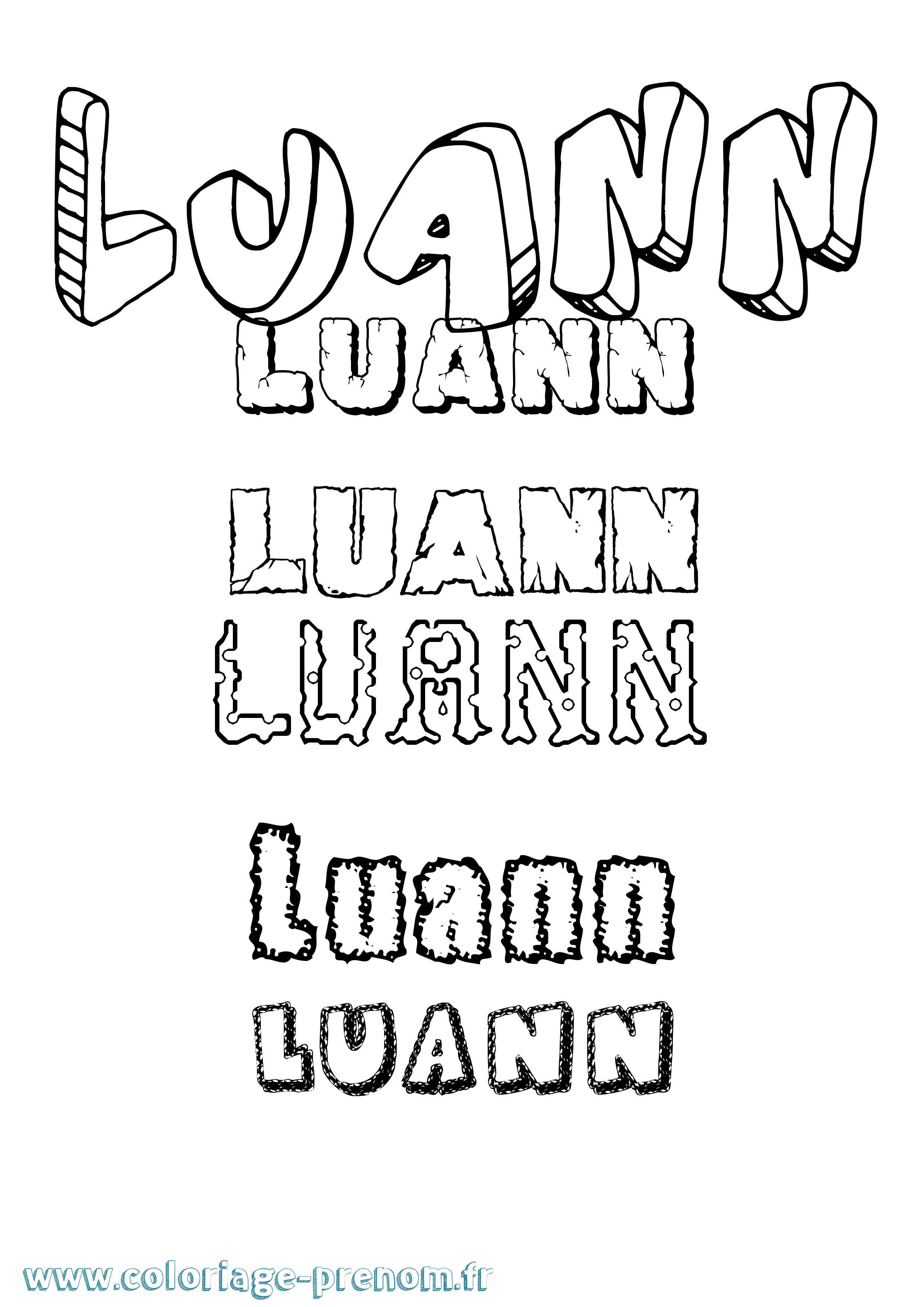 Coloriage Luann Destructuré Coloriage prénom Luann Destructuré