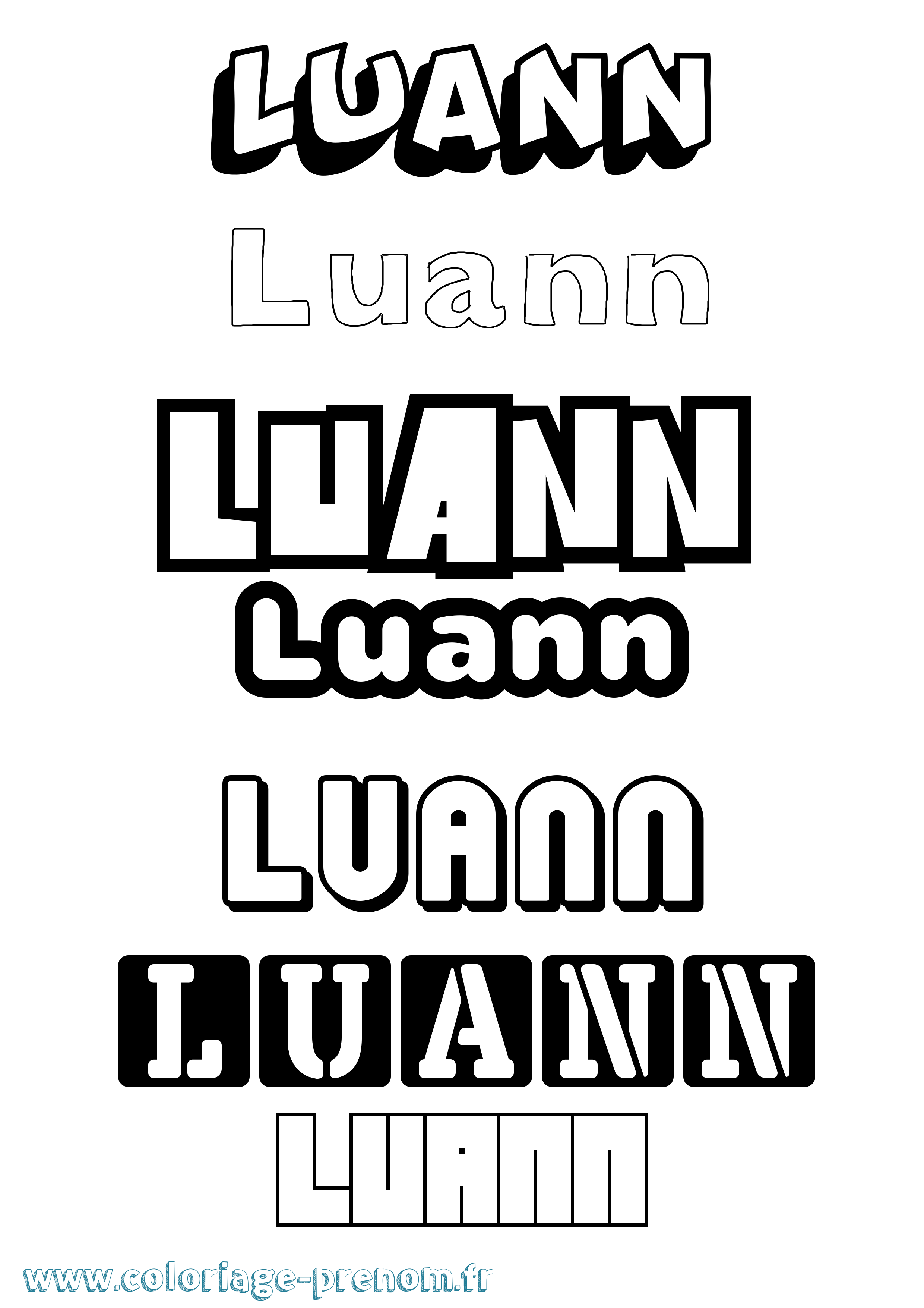 Coloriage Luann Simple Coloriage prénom Luann Simple