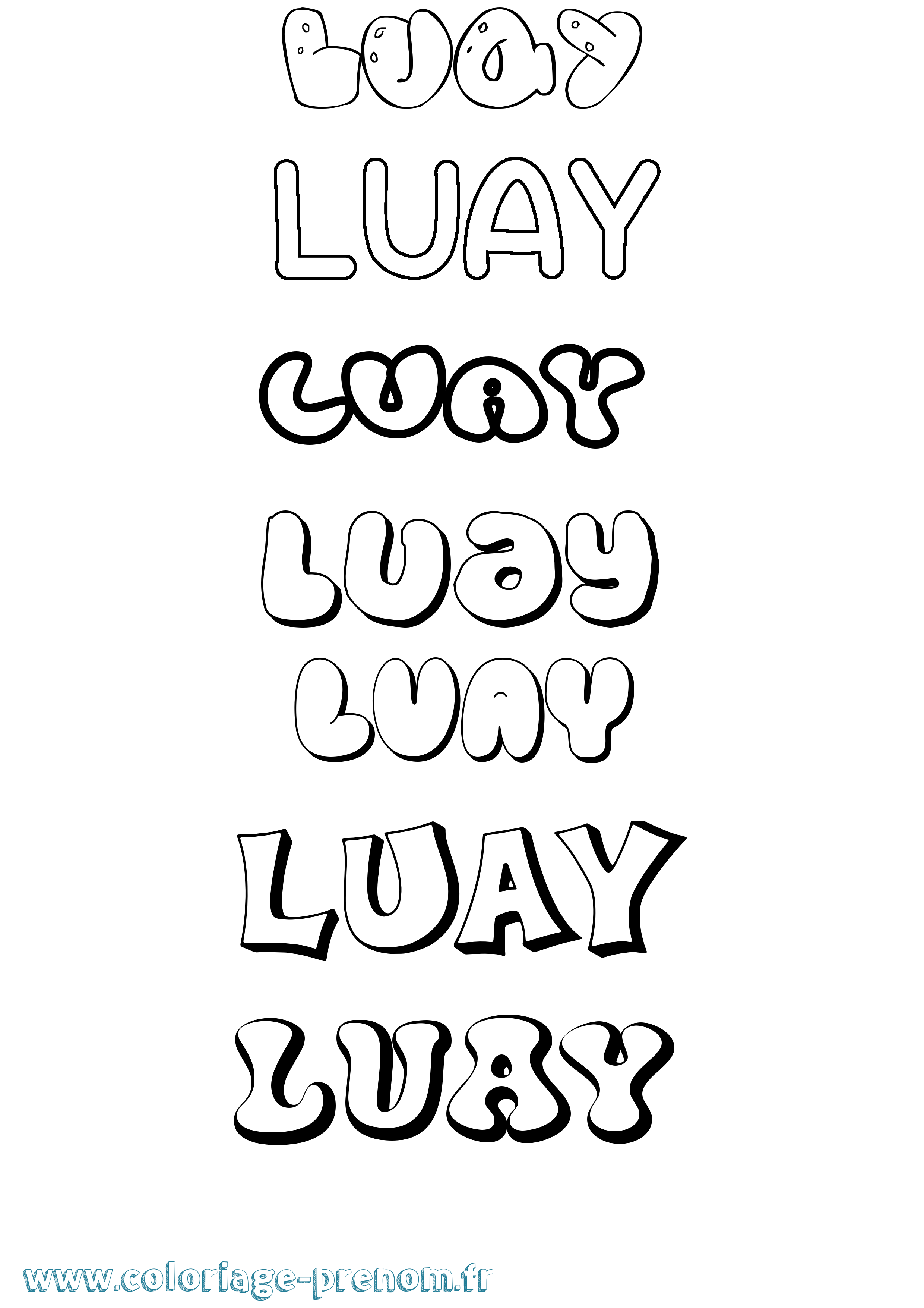 Coloriage Luay Bubble Coloriage prénom Luay Bubble