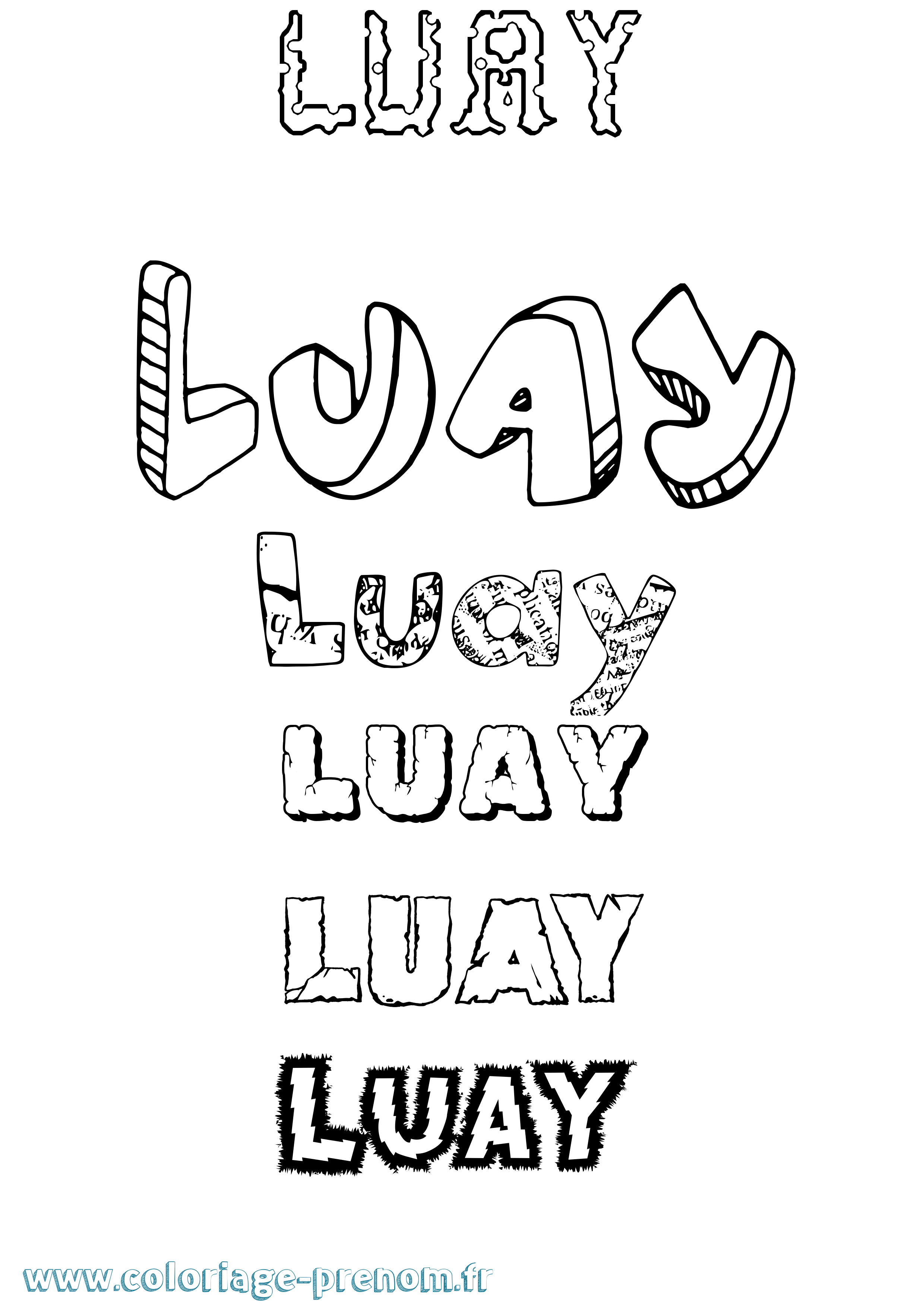 Coloriage Luay Destructuré Coloriage prénom Luay Destructuré