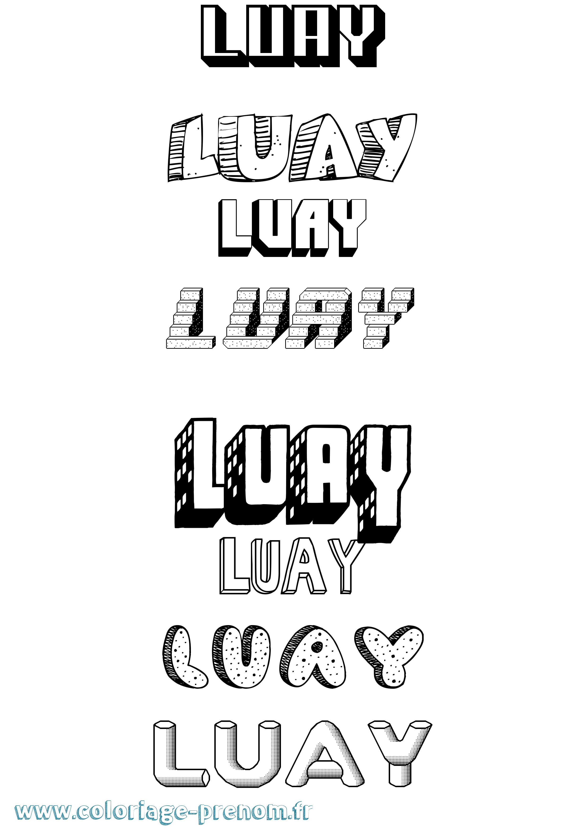 Coloriage Luay Effet 3D Coloriage prénom Luay Effet 3D