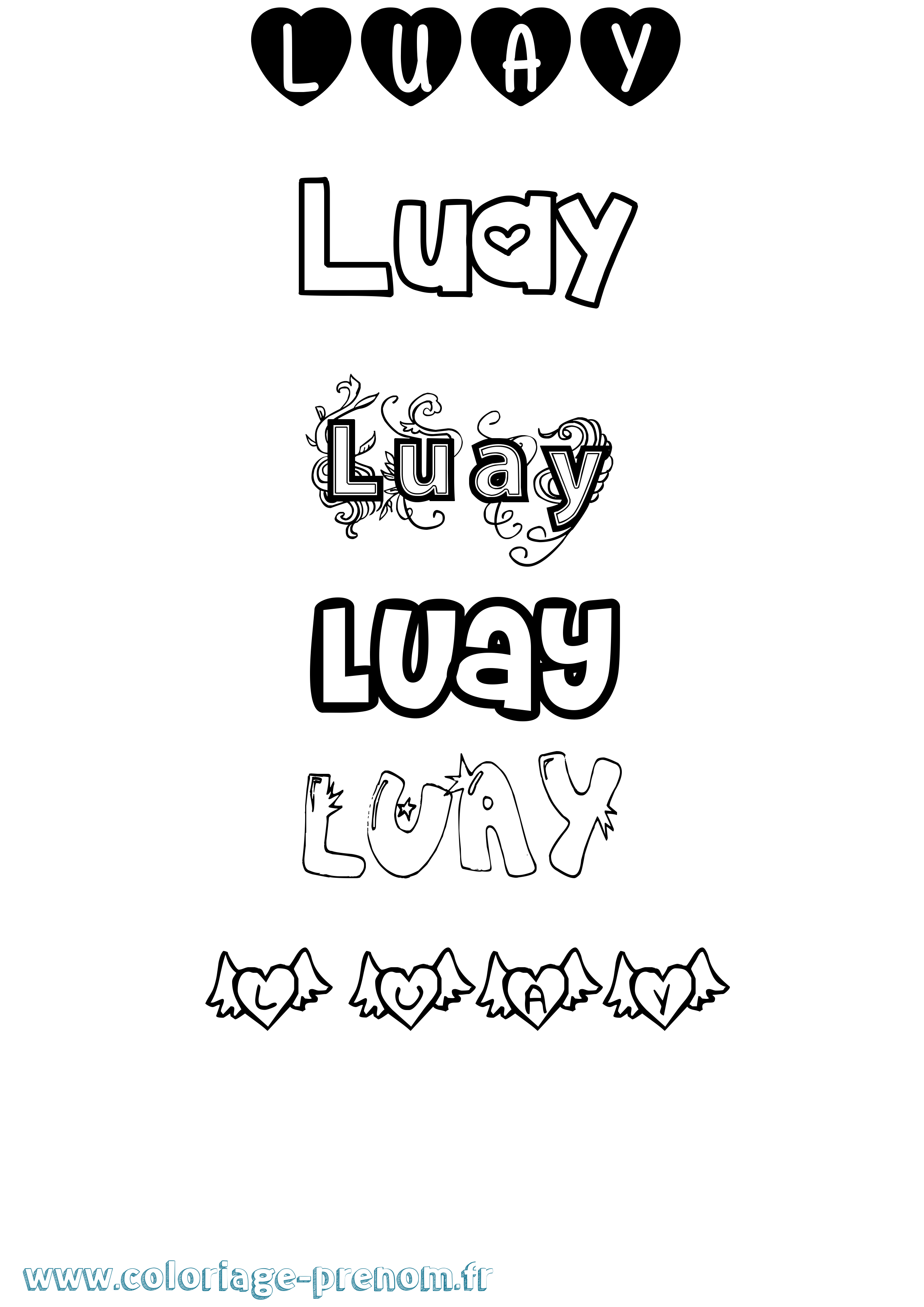 Coloriage Luay Girly Coloriage prénom Luay Girly