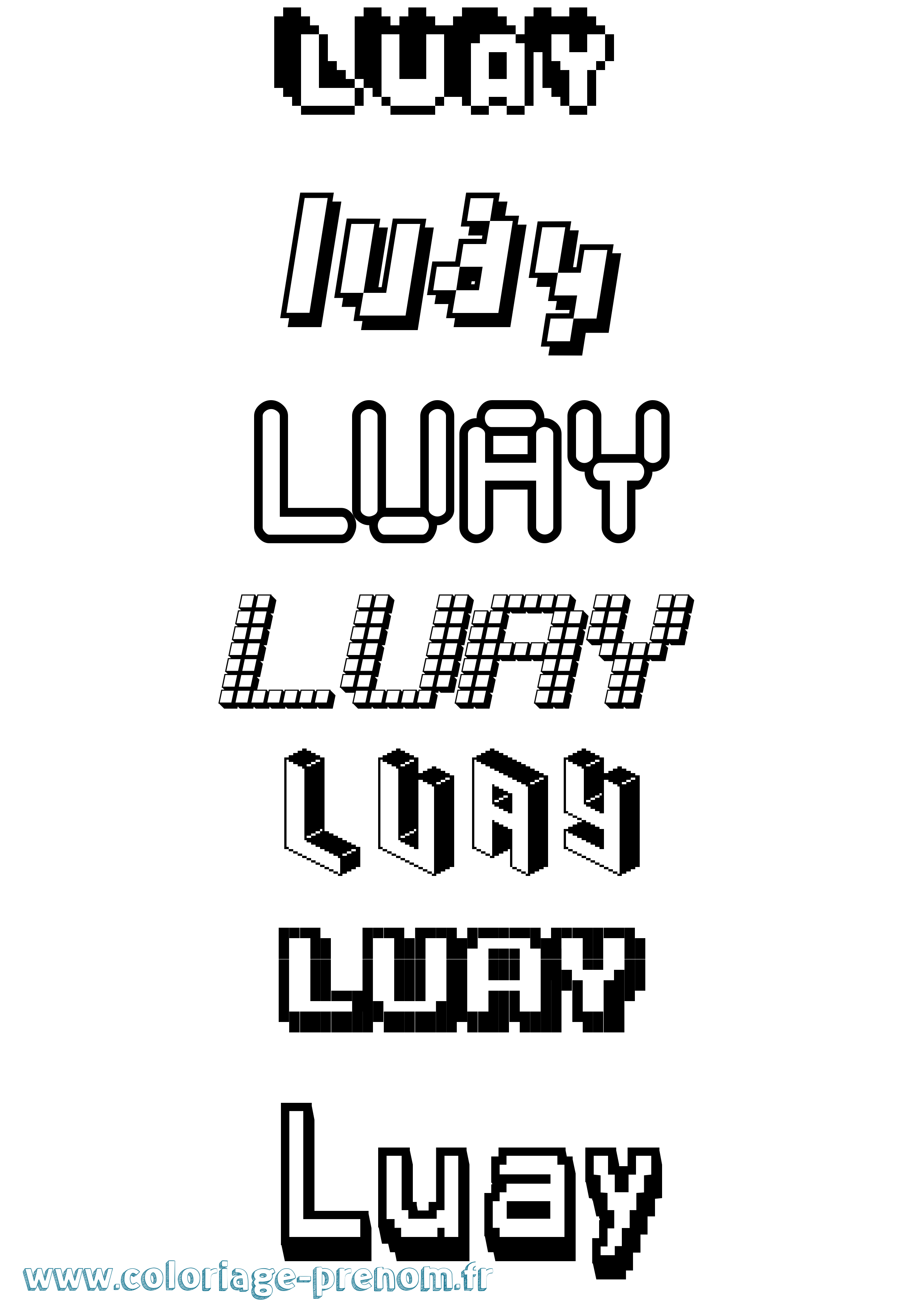 Coloriage Luay Pixel Coloriage prénom Luay Pixel