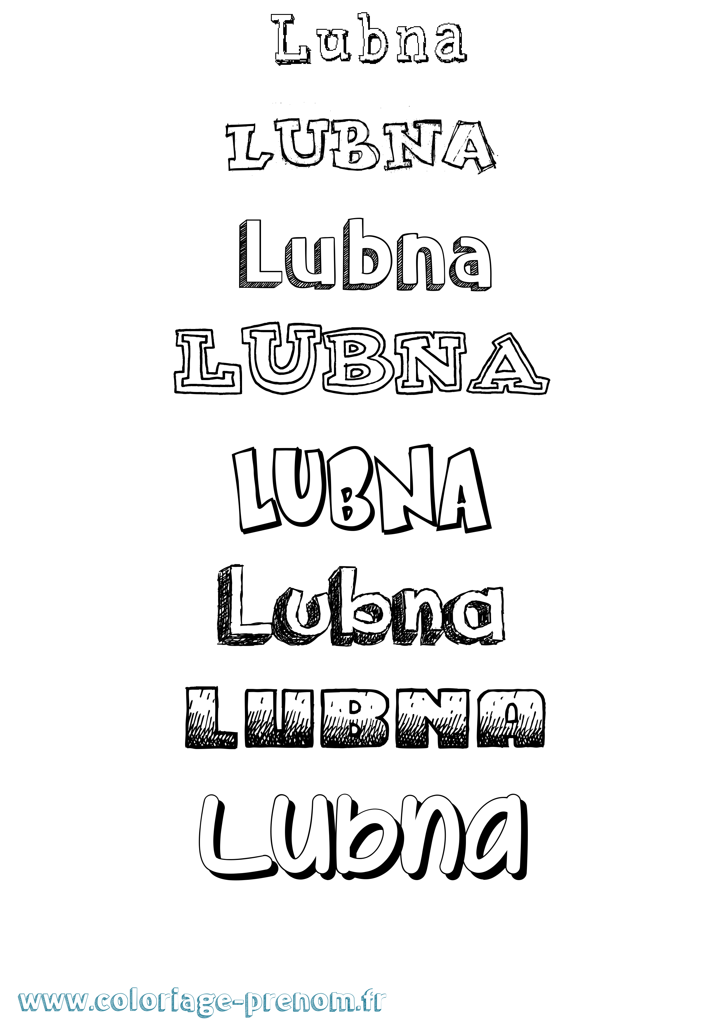 Coloriage Lubna Dessiné Coloriage prénom Lubna Dessiné