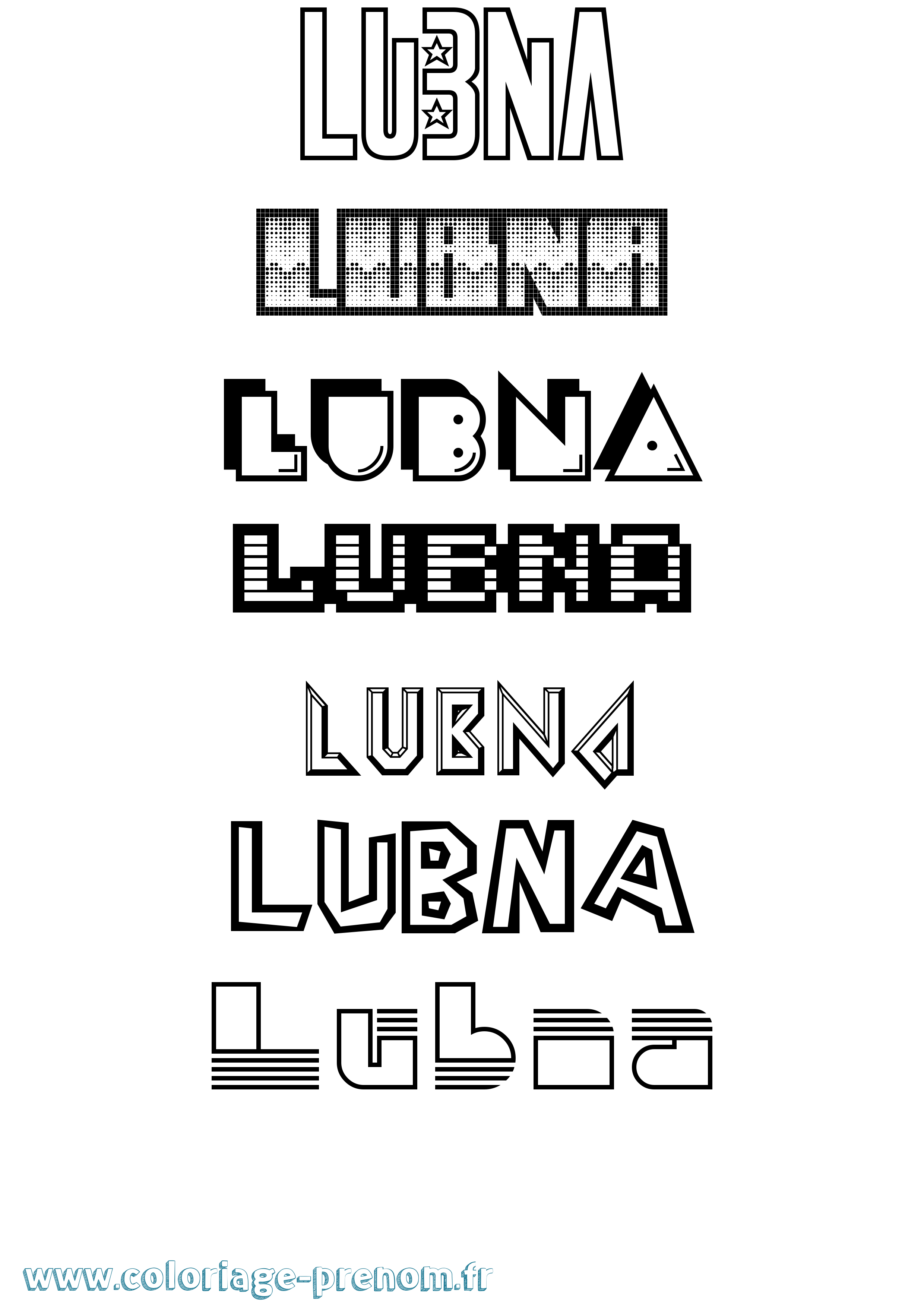 Coloriage Lubna Jeux Vidéos Coloriage prénom Lubna Jeux Vidéos