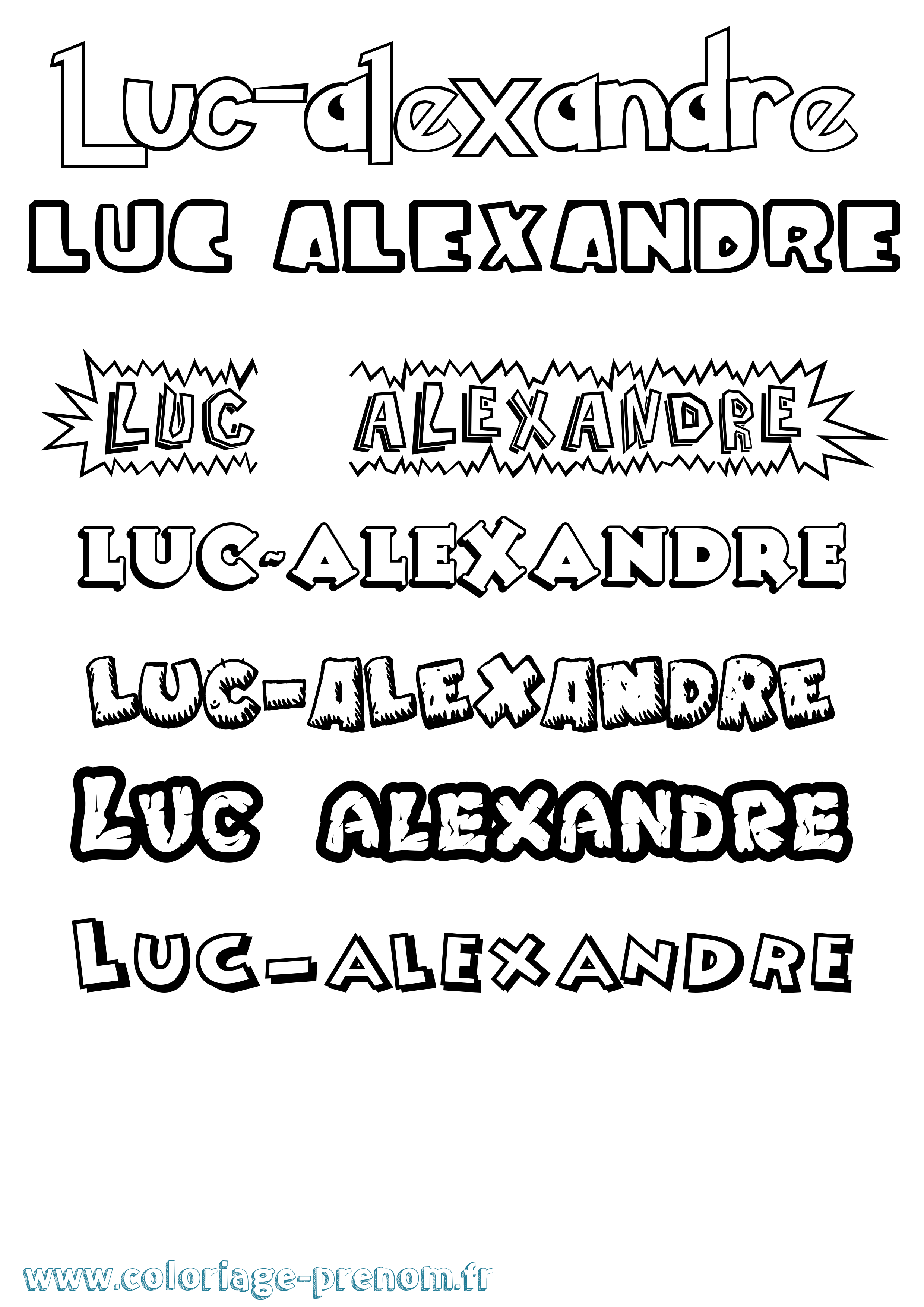 Coloriage Luc-Alexandre Dessin Animé Coloriage prénom Luc-Alexandre Dessin Animé
