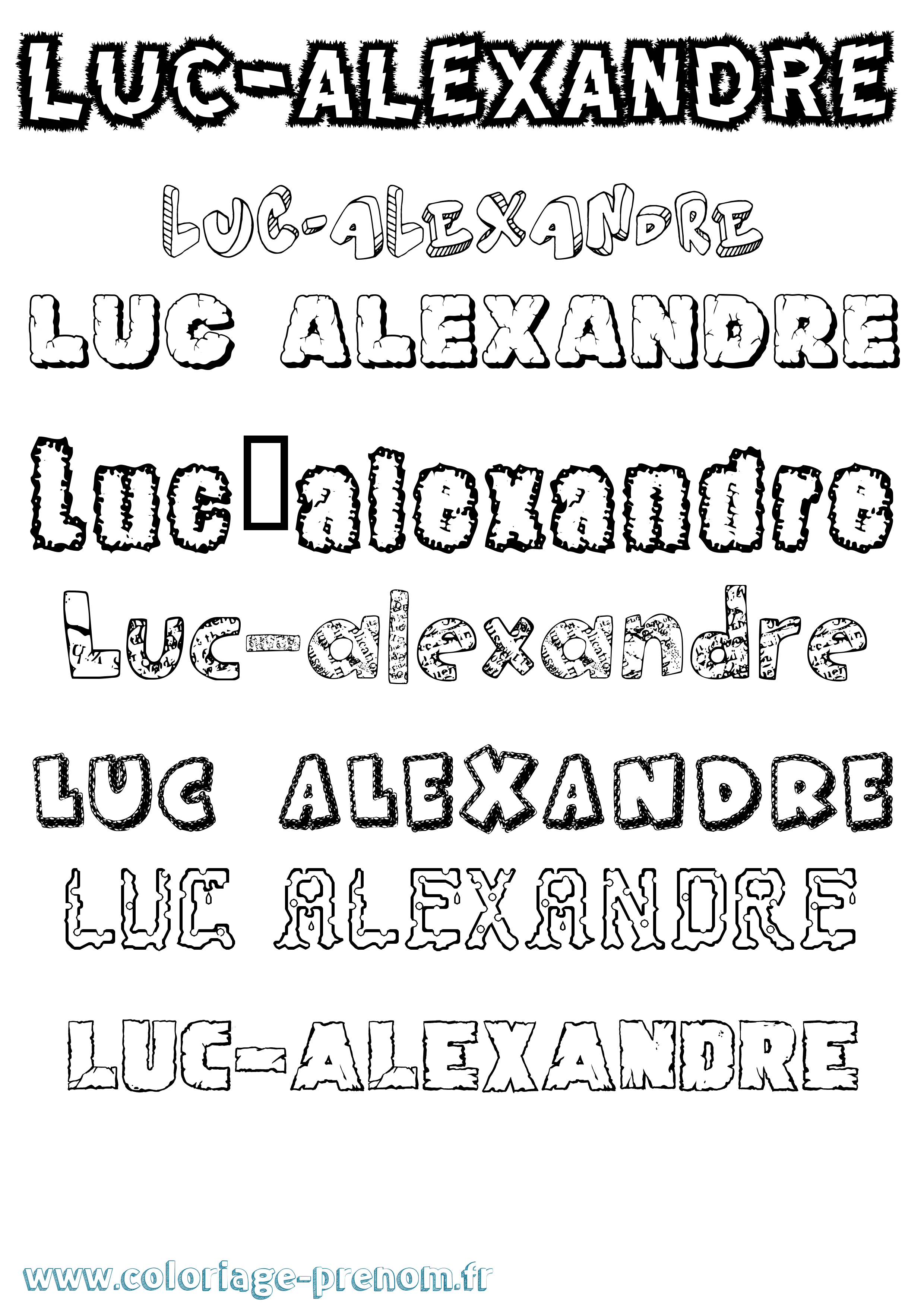 Coloriage Luc-Alexandre Destructuré Coloriage prénom Luc-Alexandre Destructuré