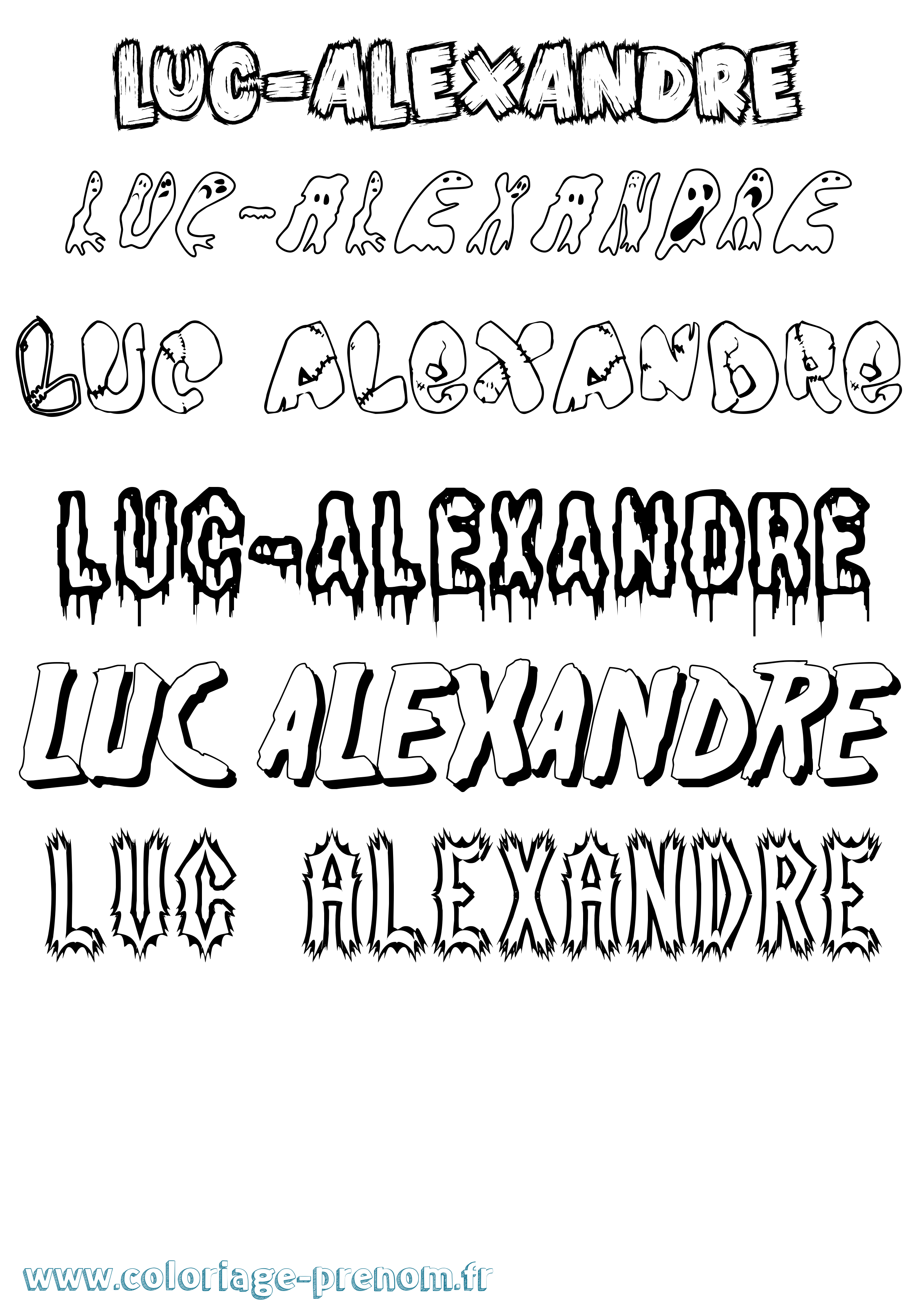 Coloriage Luc-Alexandre Frisson Coloriage prénom Luc-Alexandre Frisson