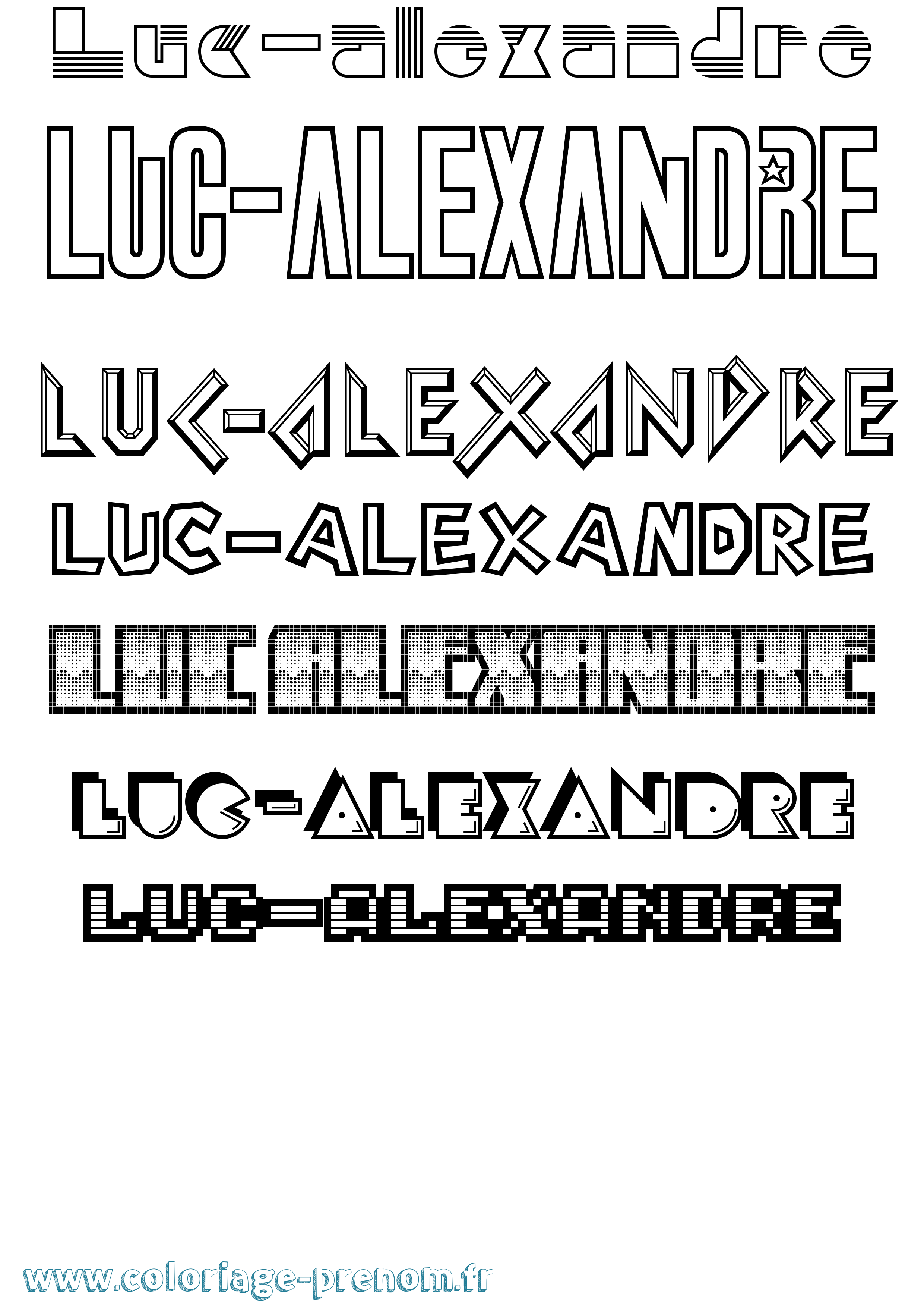 Coloriage Luc-Alexandre Jeux Vidéos Coloriage prénom Luc-Alexandre Jeux Vidéos